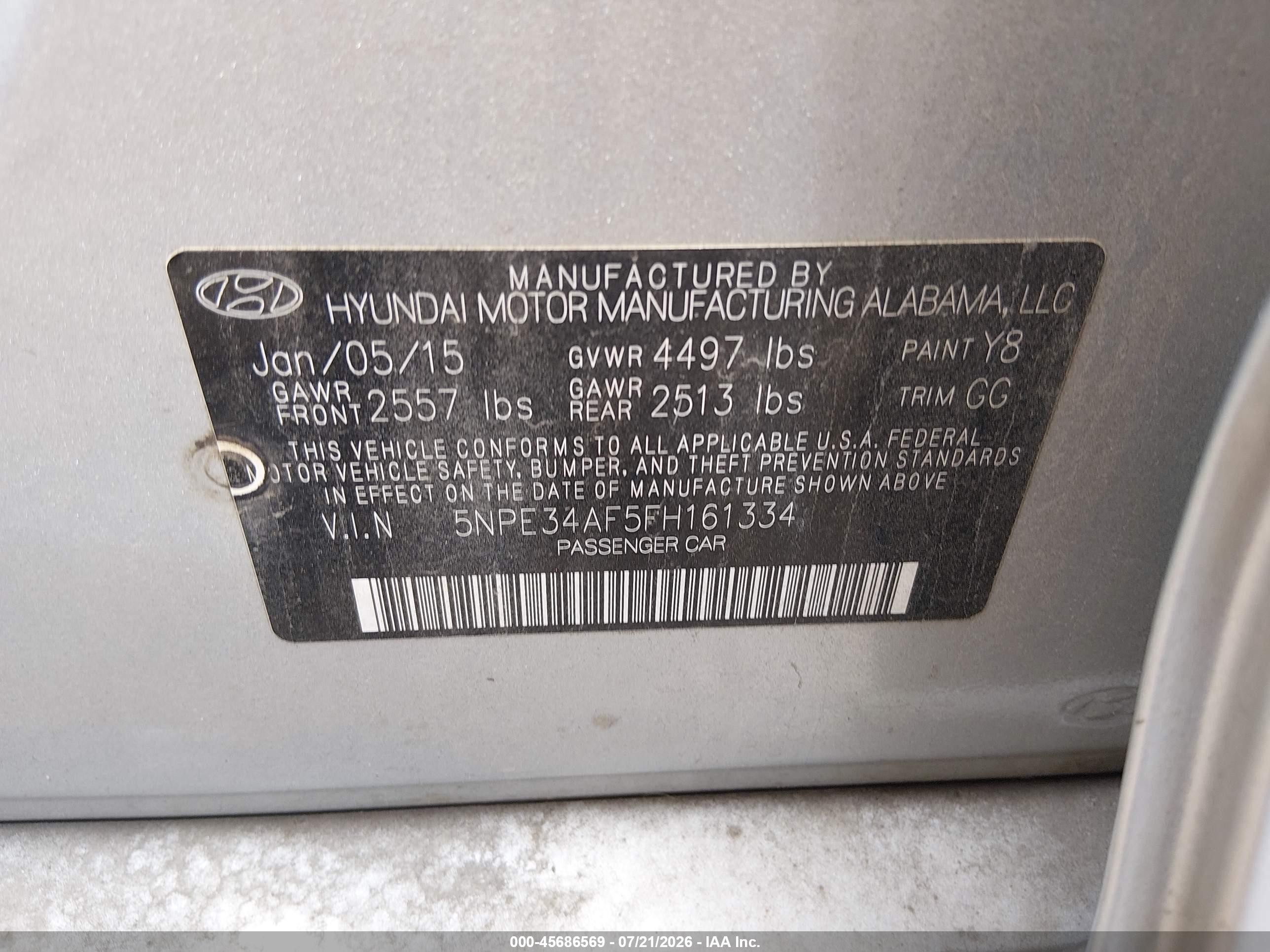 2015 Hyundai Sonata Sport Silver vin: 5NPE34AF5FH161334