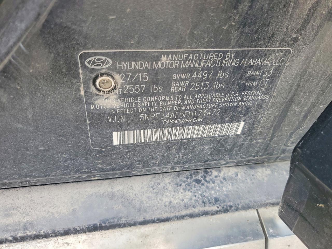 2015 Hyundai Sonata Sport Черный vin: 5NPE34AF5FH174472