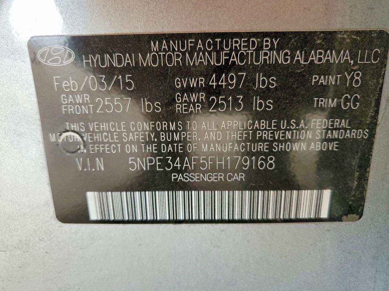 2015 Hyundai Sonata Limited Silver vin: 5NPE34AF5FH179168