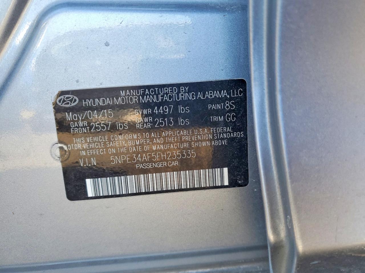 2015 Hyundai Sonata Sport Silver vin: 5NPE34AF5FH235335