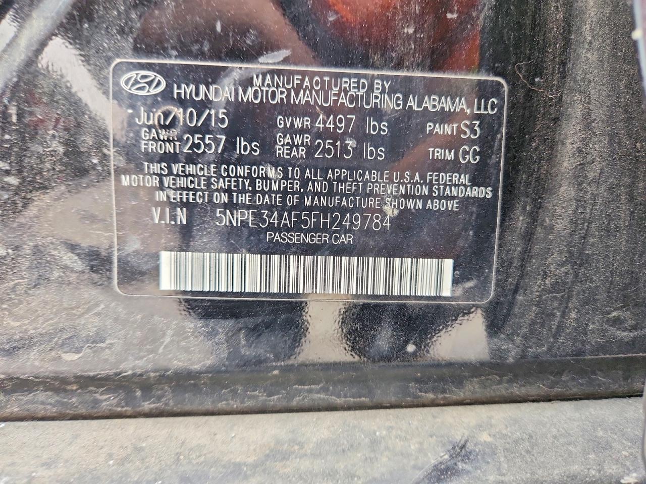 2015 Hyundai Sonata Sport Черный vin: 5NPE34AF5FH249784
