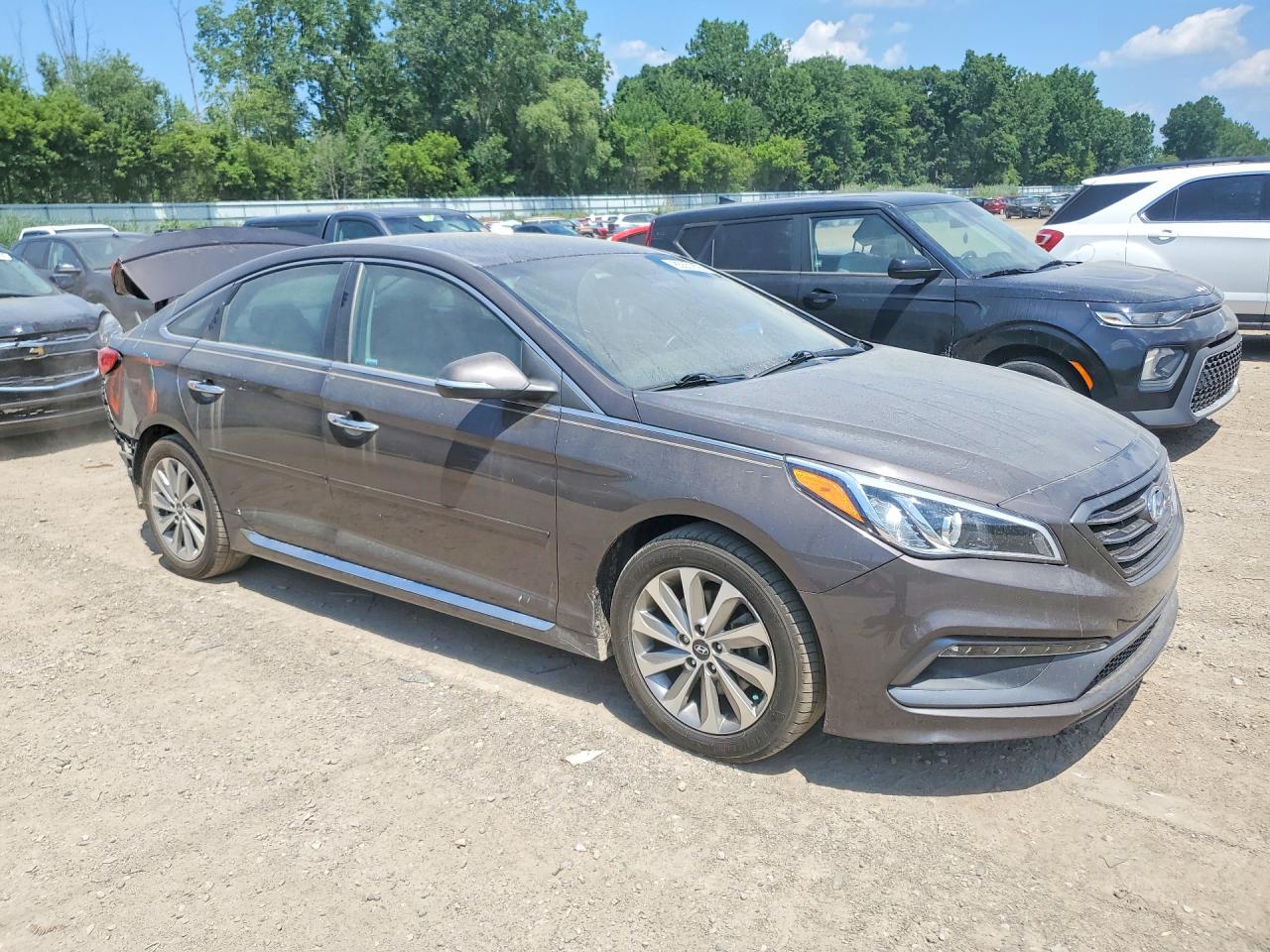 2015 Hyundai Sonata Sport Серый vin: 5NPE34AF5FH251681