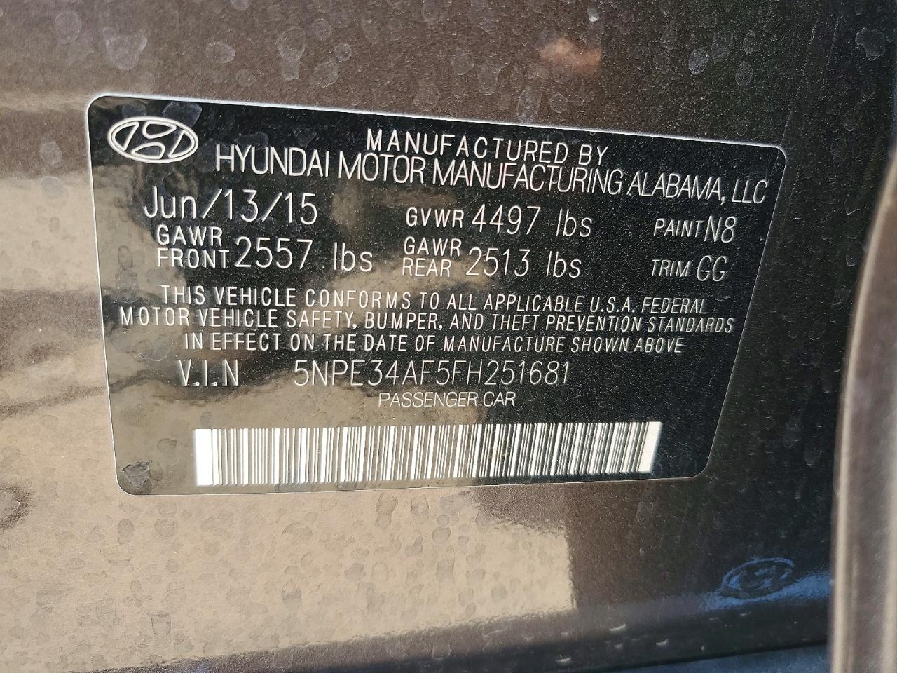 2015 Hyundai Sonata Sport Серый vin: 5NPE34AF5FH251681