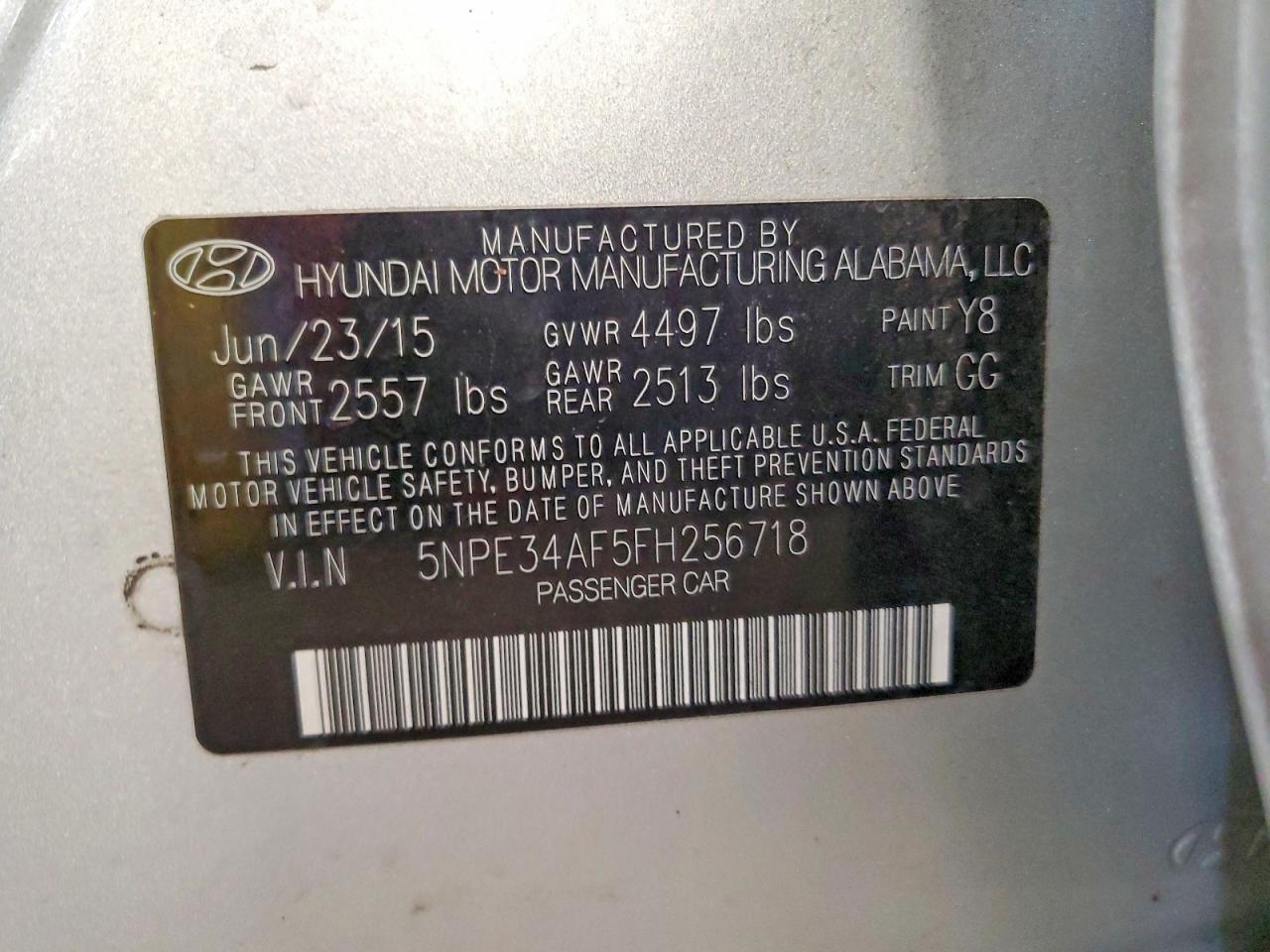 2015 Hyundai Sonata Limited Silver vin: 5NPE34AF5FH256718