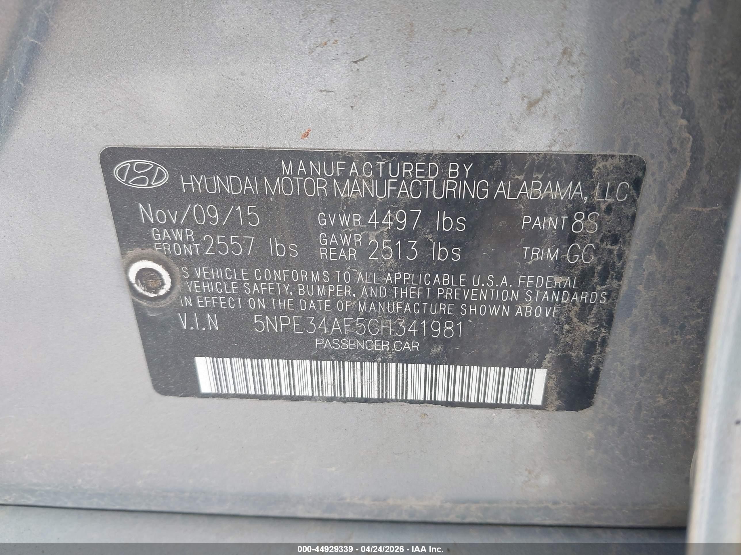 2016 Hyundai Sonata Sport Серебряный vin: 5NPE34AF5GH341981