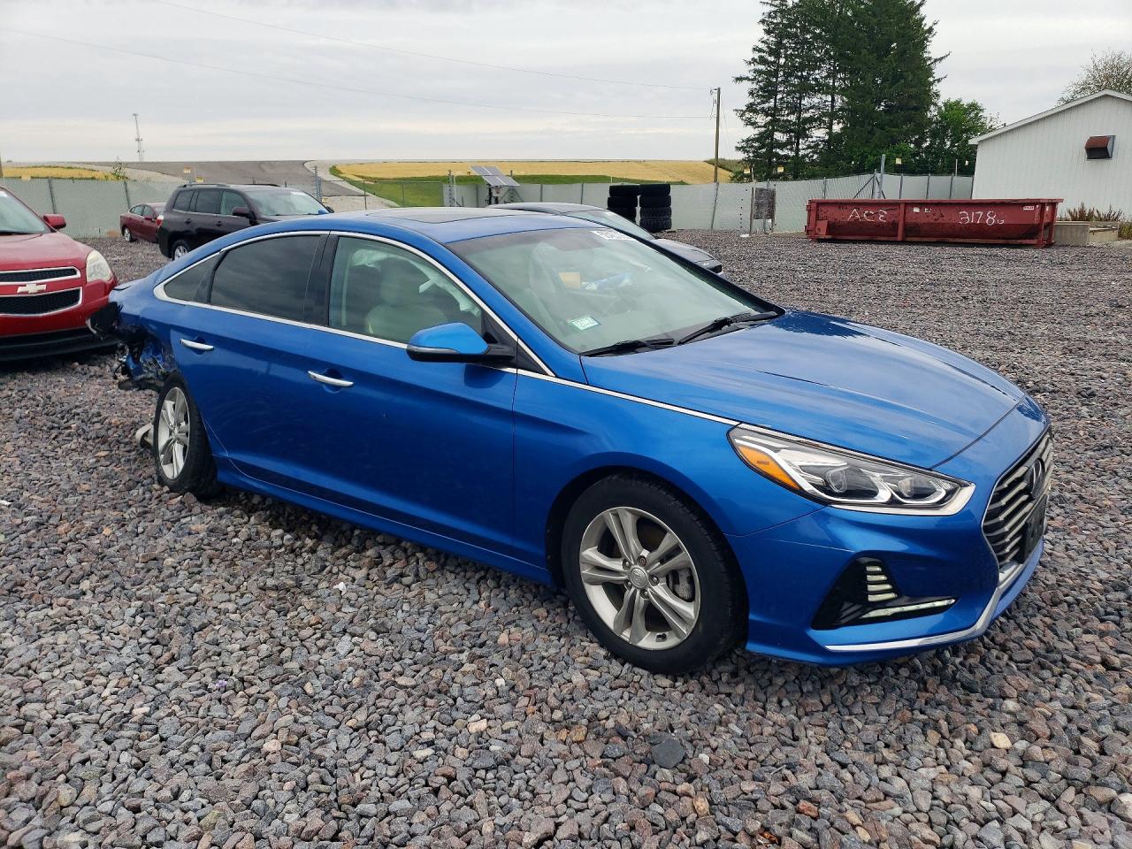 2018 Hyundai Sonata Limited Blue vin: 5NPE34AF5JH692915