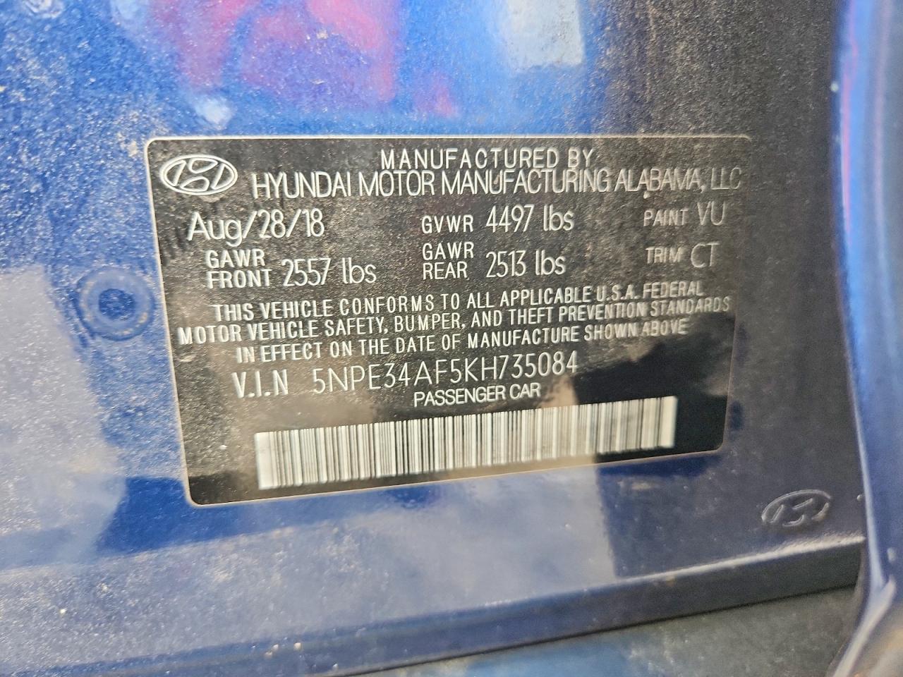 2019 Hyundai Sonata Sport Синий vin: 5NPE34AF5KH735084