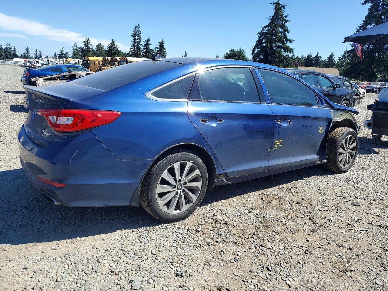 2015 Hyundai Sonata Limited Blue vin: 5NPE34AF6FH014701