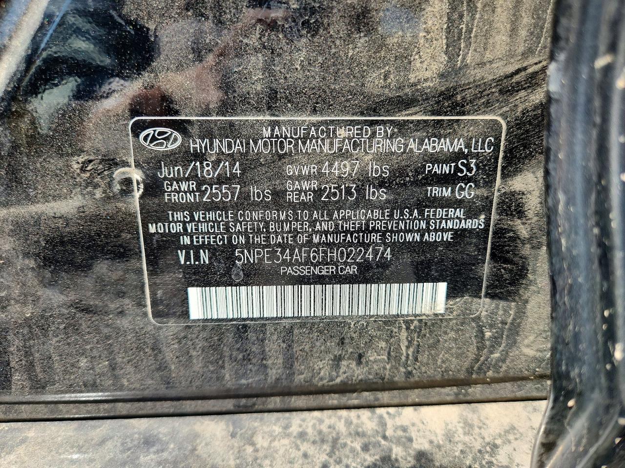 2015 Hyundai Sonata Sport Black vin: 5NPE34AF6FH022474