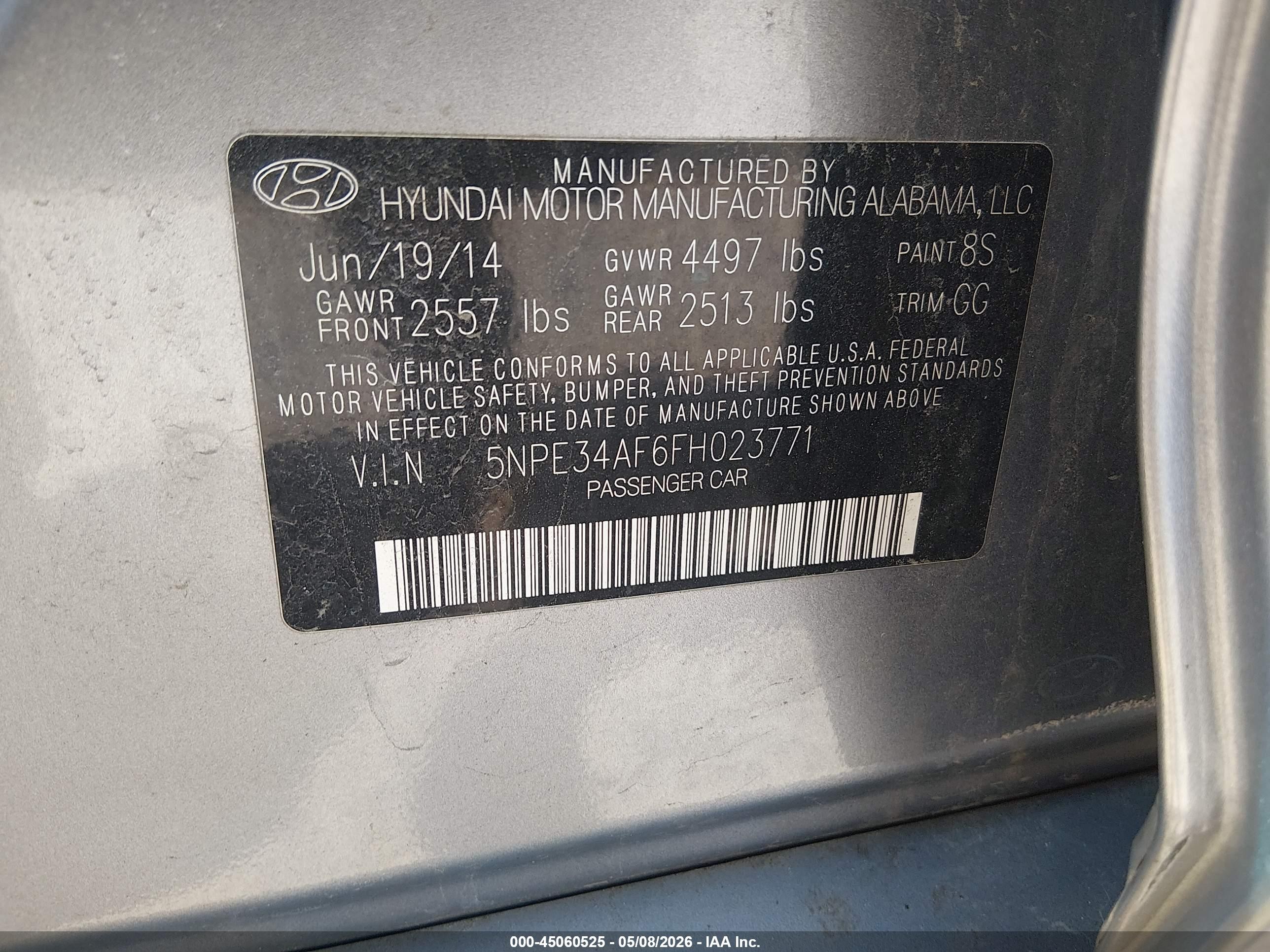 2015 Hyundai Sonata Sport Silver vin: 5NPE34AF6FH023771