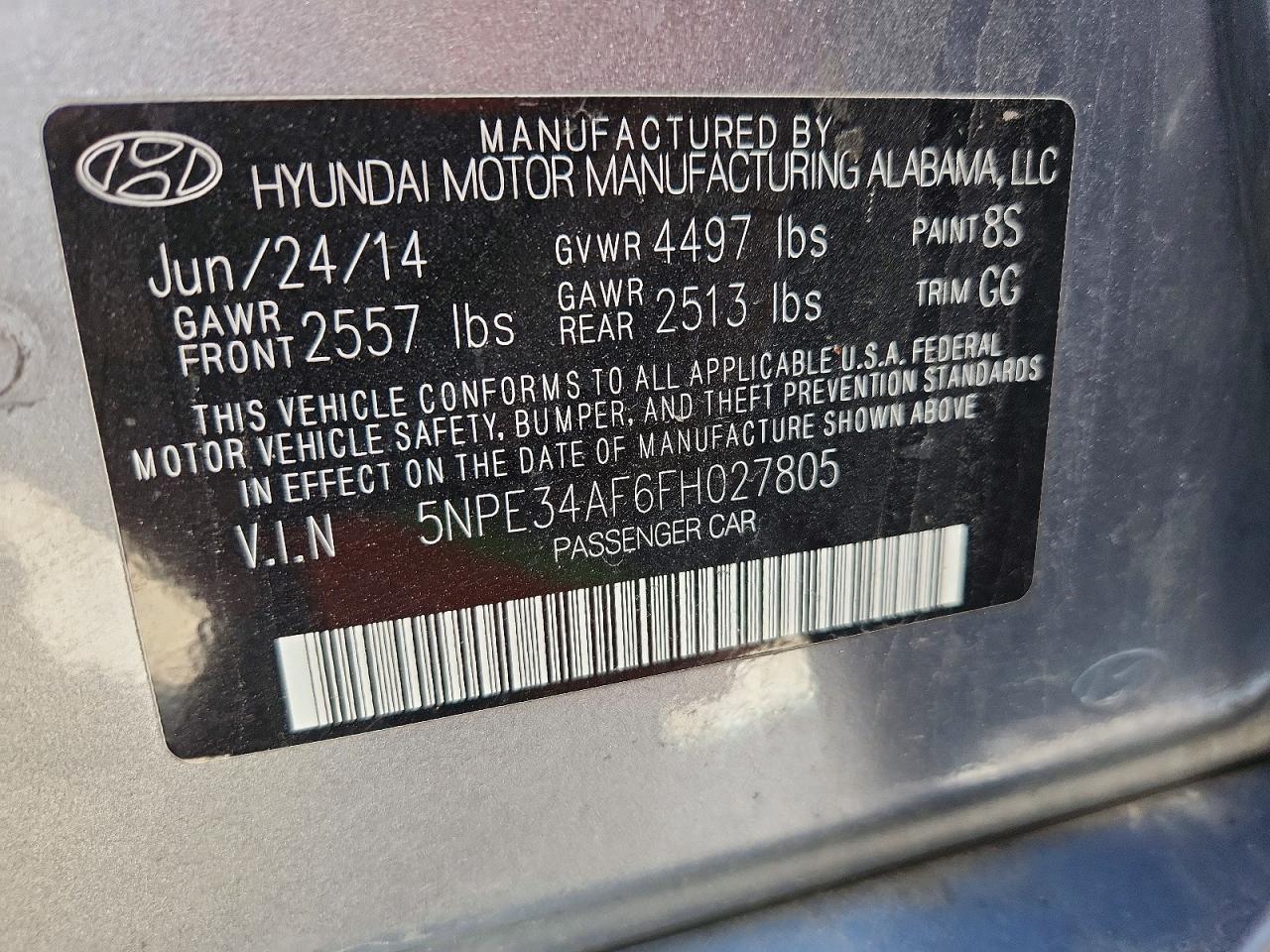 2015 Hyundai Sonata Sport Silver vin: 5NPE34AF6FH027805