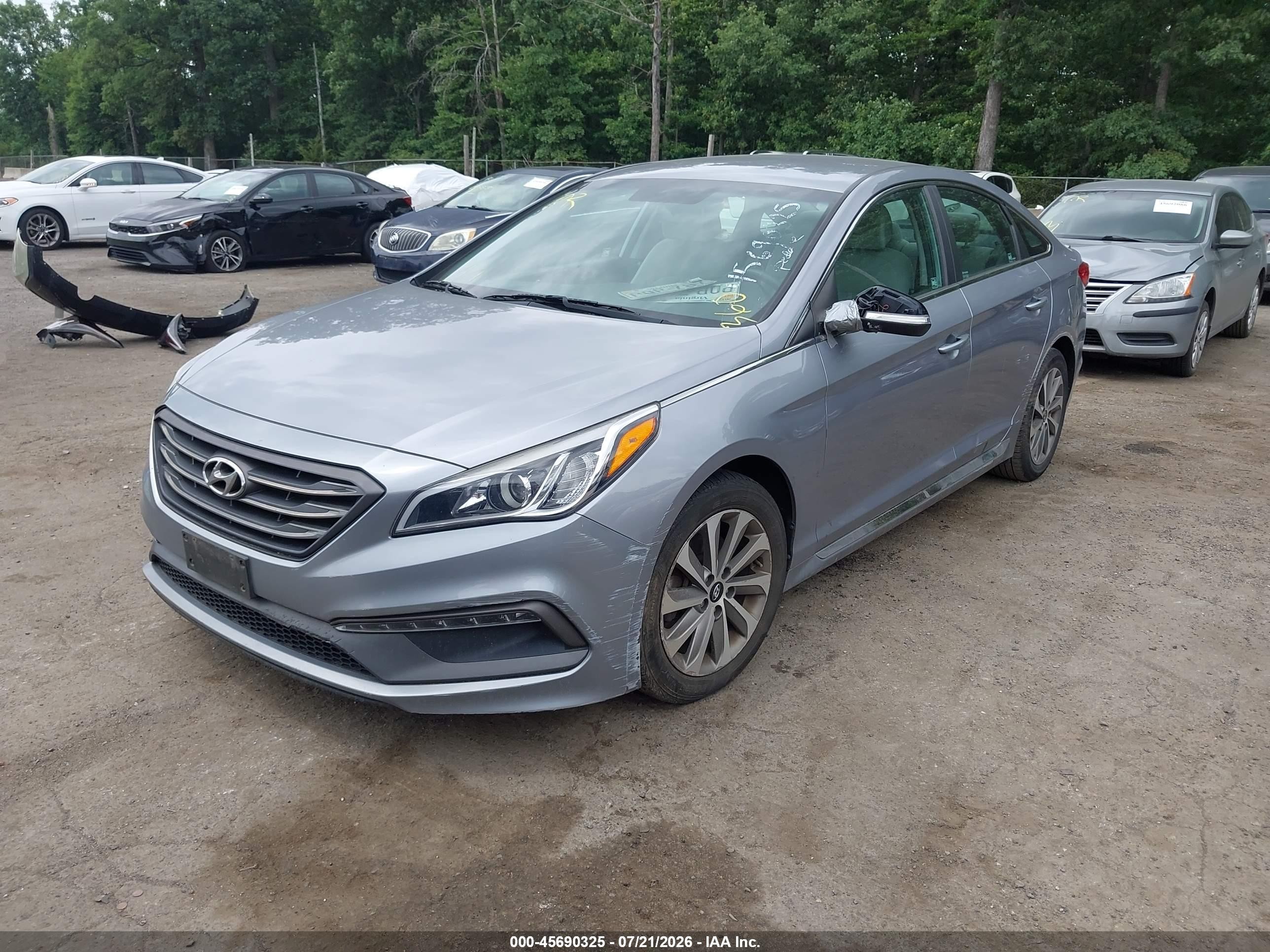 2015 Hyundai Sonata Sport Gray vin: 5NPE34AF6FH027819