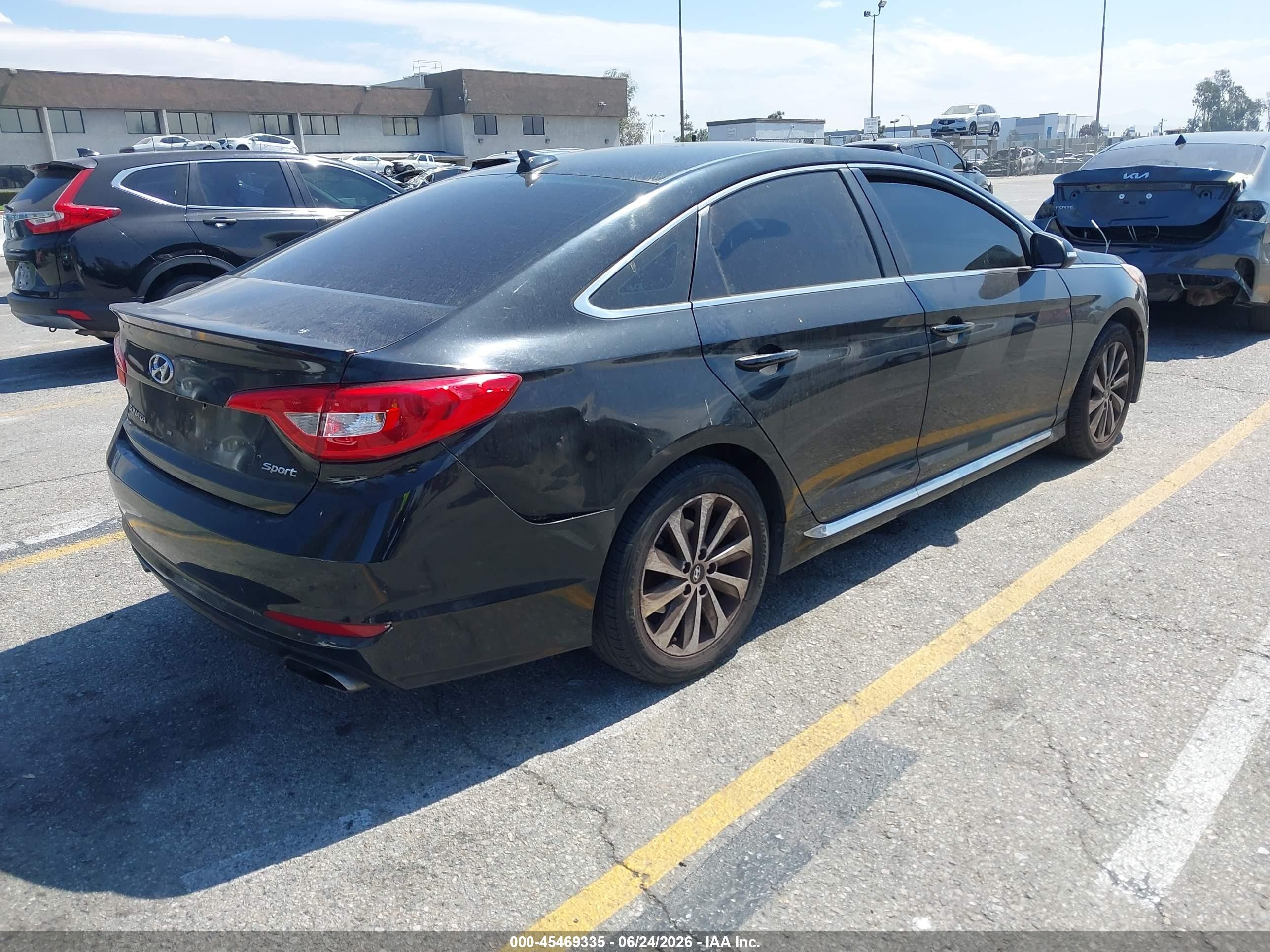 2015 Hyundai Sonata Sport Black vin: 5NPE34AF6FH029554
