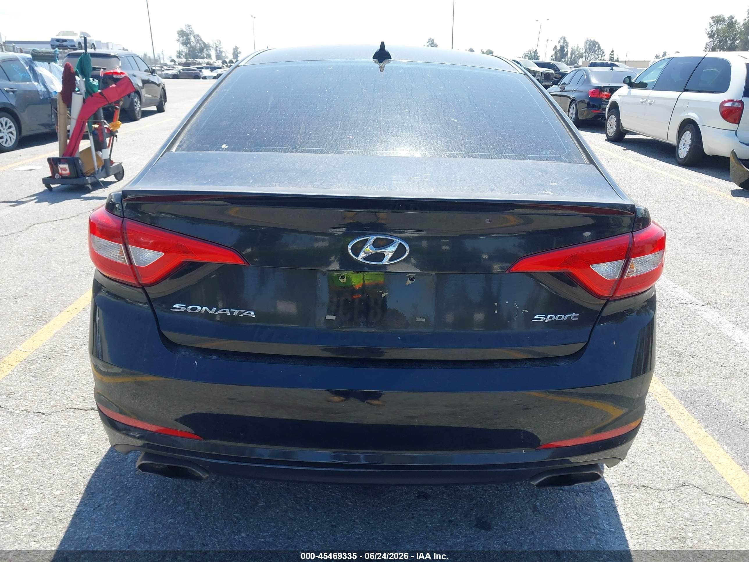 2015 Hyundai Sonata Sport Black vin: 5NPE34AF6FH029554