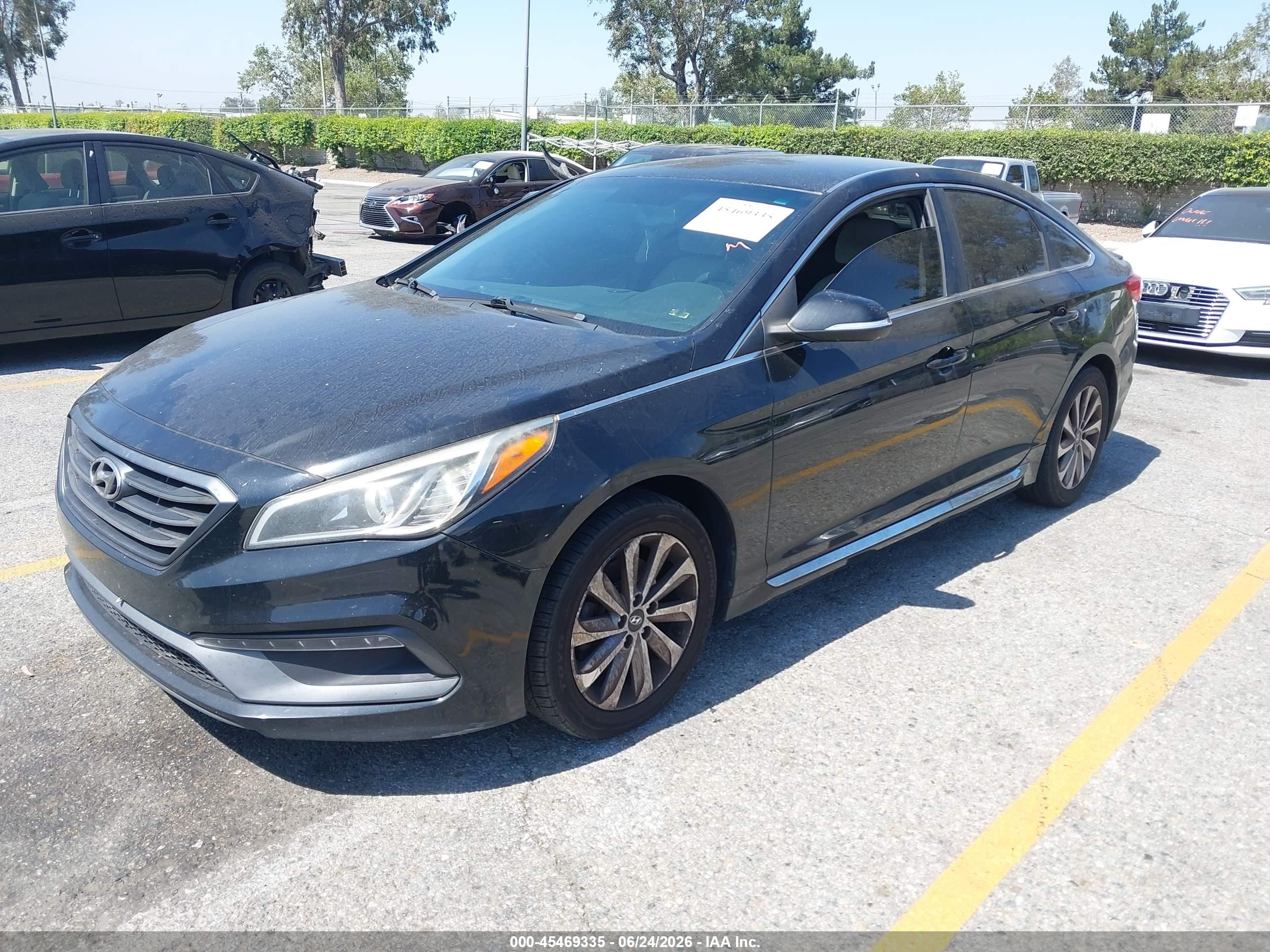 2015 Hyundai Sonata Sport Black vin: 5NPE34AF6FH029554