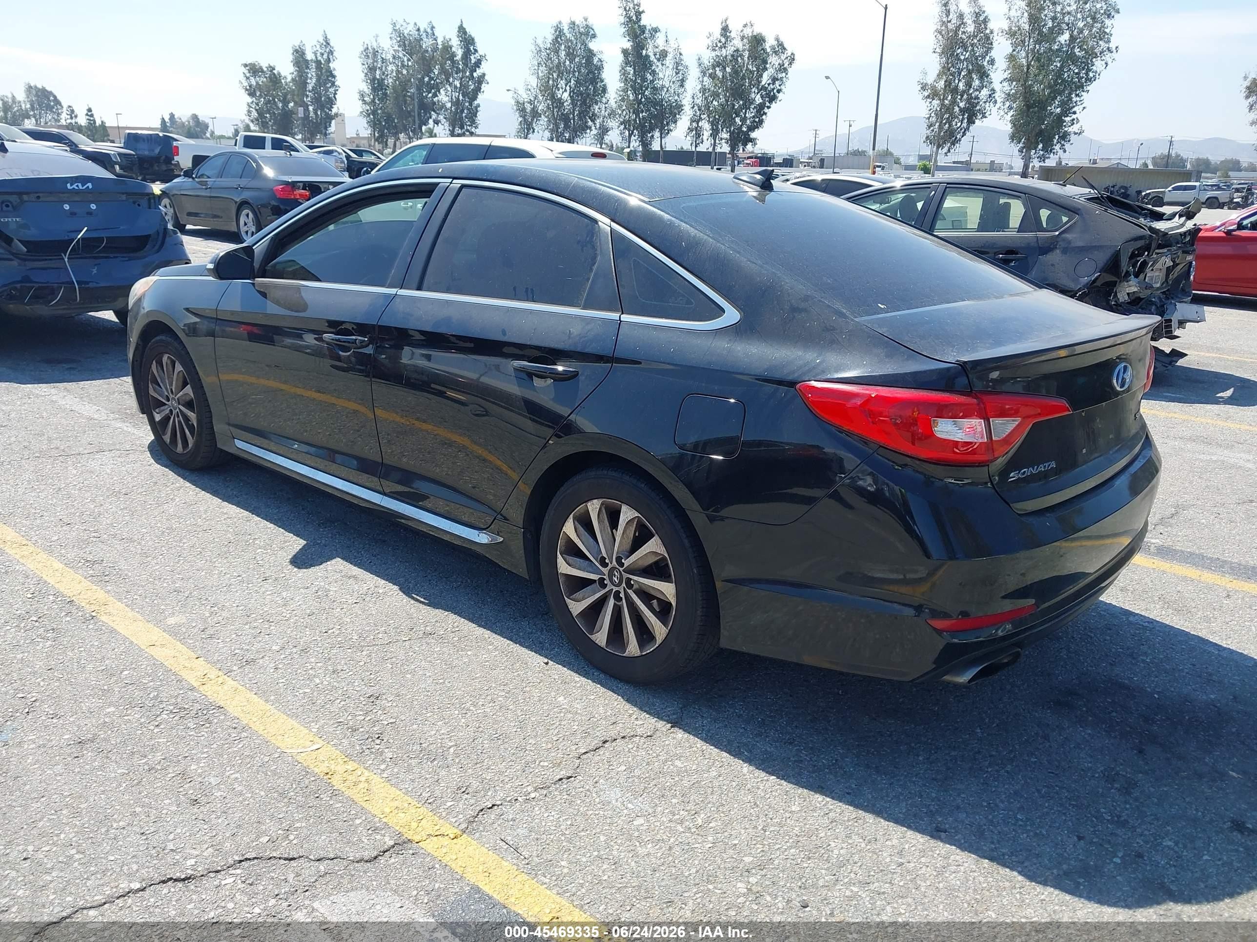 2015 Hyundai Sonata Sport Black vin: 5NPE34AF6FH029554