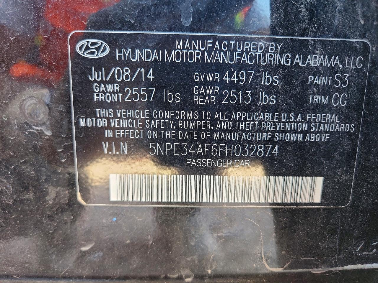 2015 Hyundai Sonata Limited Black vin: 5NPE34AF6FH032874