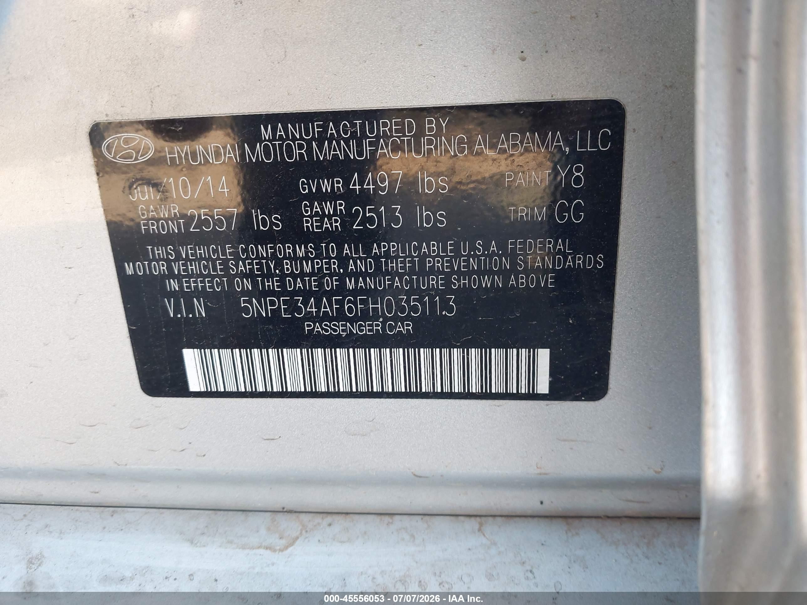 2015 Hyundai Sonata Limited Silver vin: 5NPE34AF6FH035113