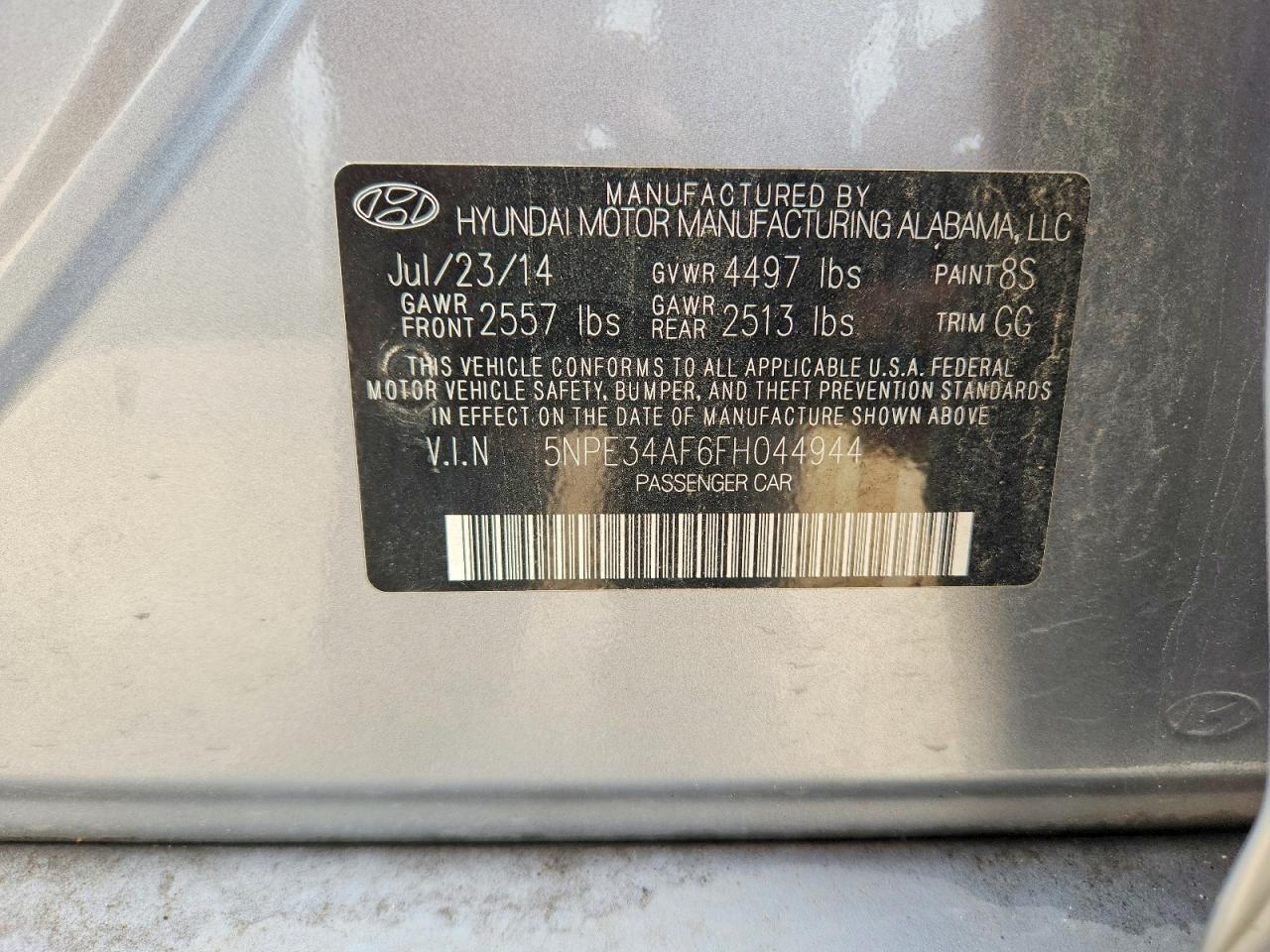 2015 Hyundai Sonata Limited Silver vin: 5NPE34AF6FH044944