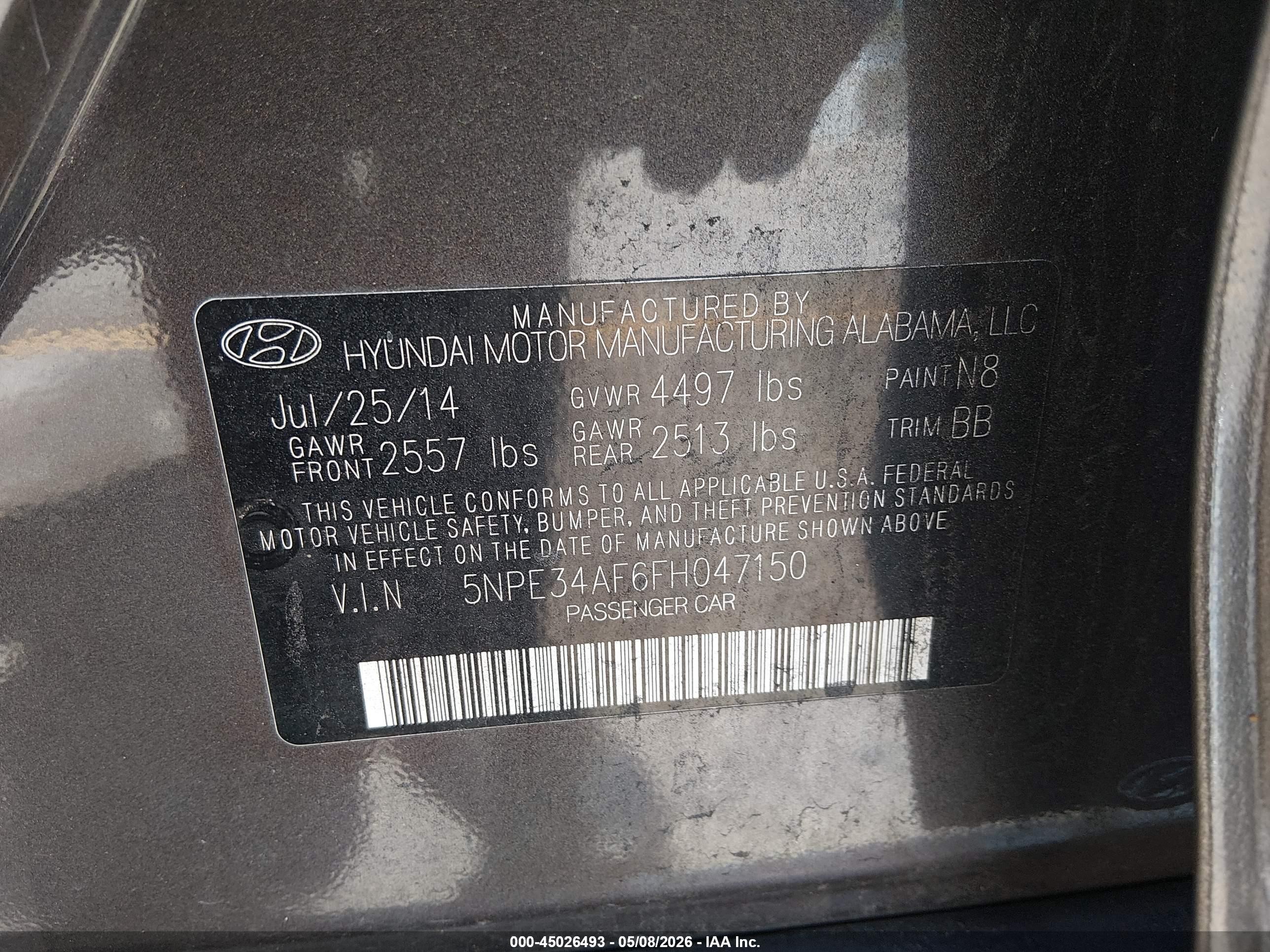 2015 Hyundai Sonata Limited Beige vin: 5NPE34AF6FH047150