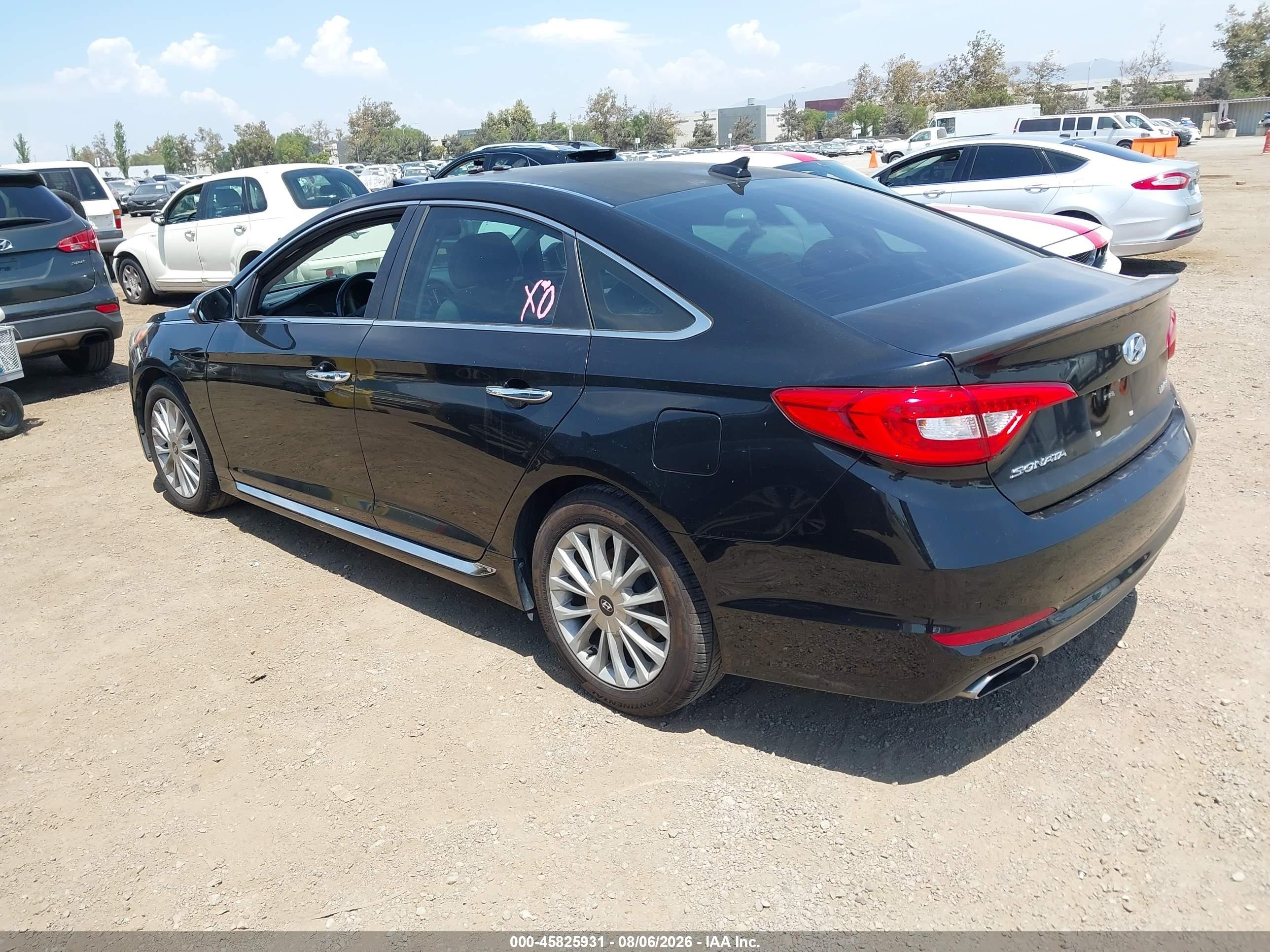 2015 Hyundai Sonata Limited Black vin: 5NPE34AF6FH050047