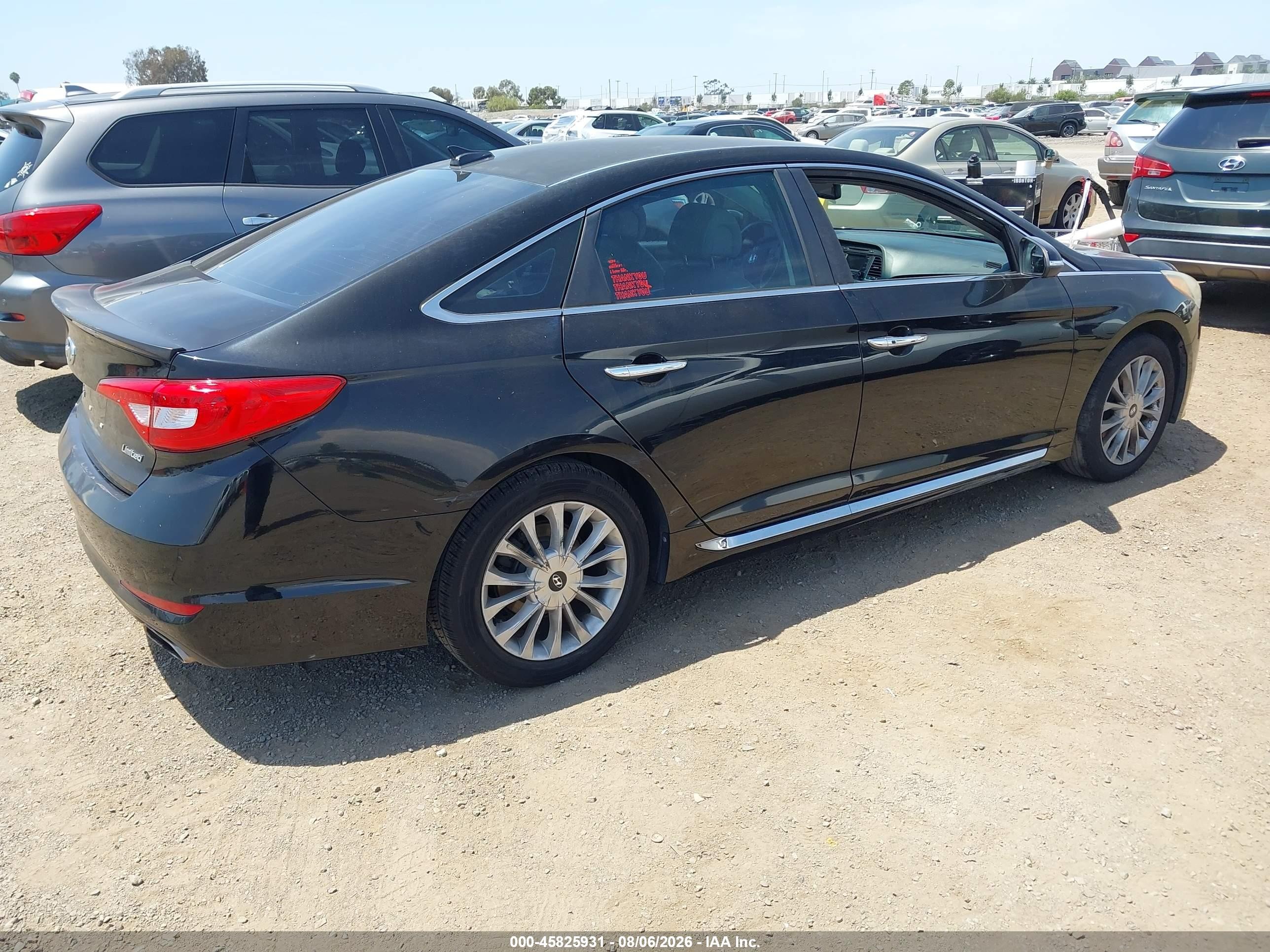 2015 Hyundai Sonata Limited Black vin: 5NPE34AF6FH050047