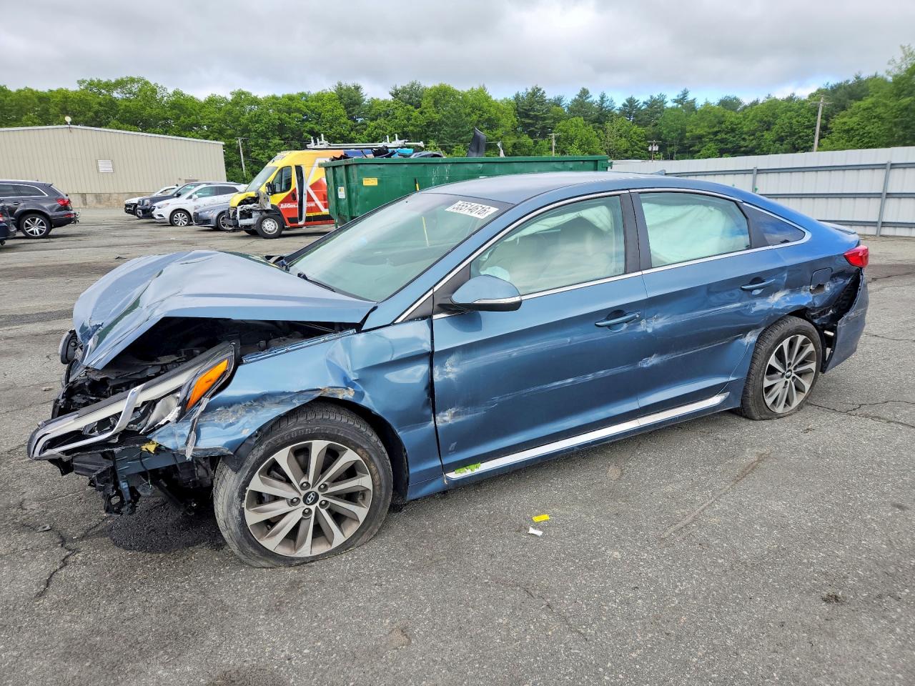 2015 Hyundai Sonata Sport Blue vin: 5NPE34AF6FH052364