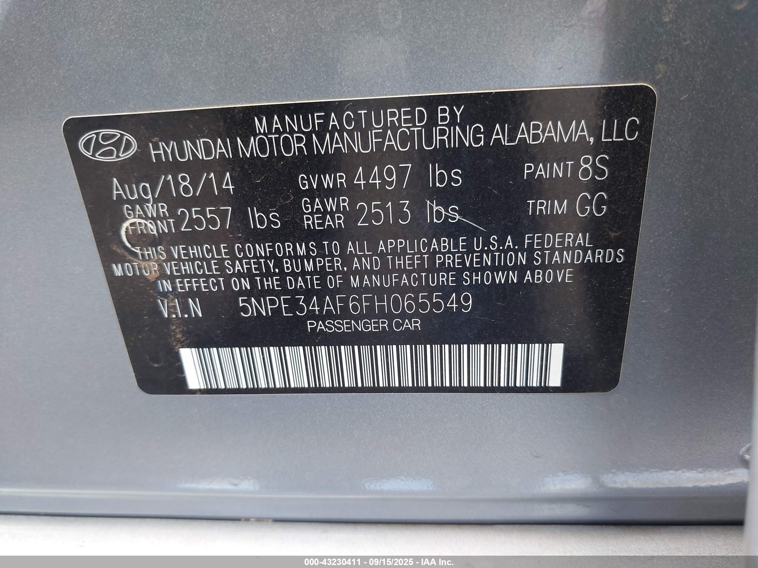 2015 Hyundai Sonata Limited Серебряный vin: 5NPE34AF6FH065549