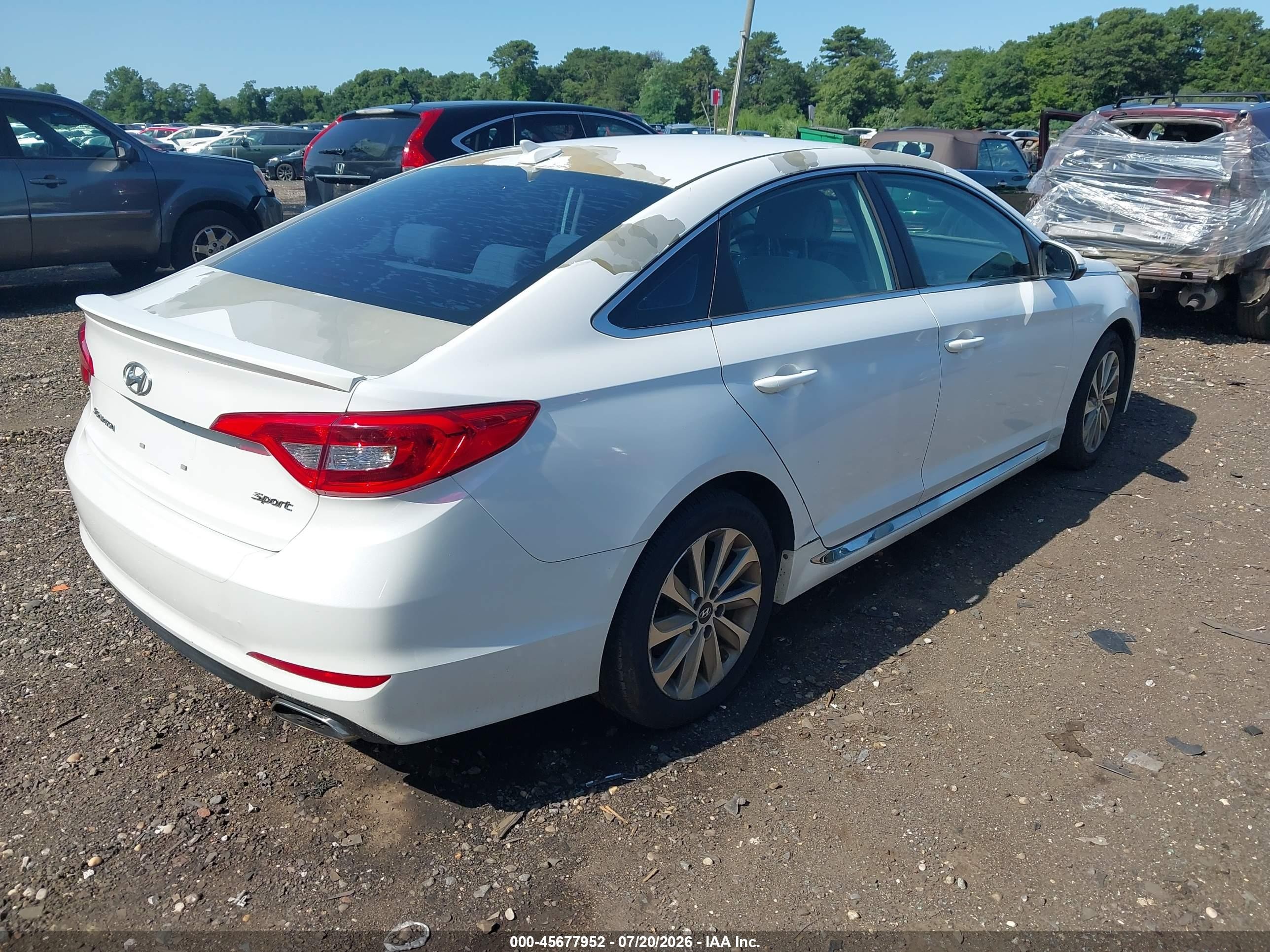 2015 Hyundai Sonata Sport White vin: 5NPE34AF6FH075336