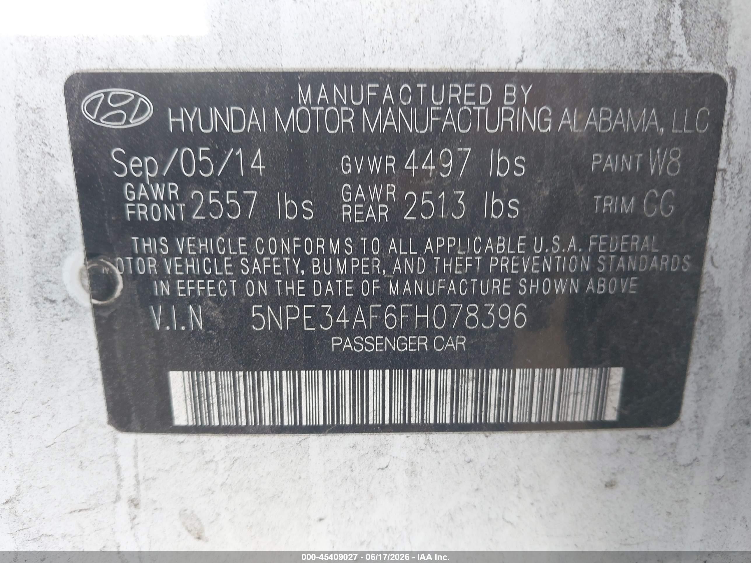 2015 Hyundai Sonata Sport White vin: 5NPE34AF6FH078396