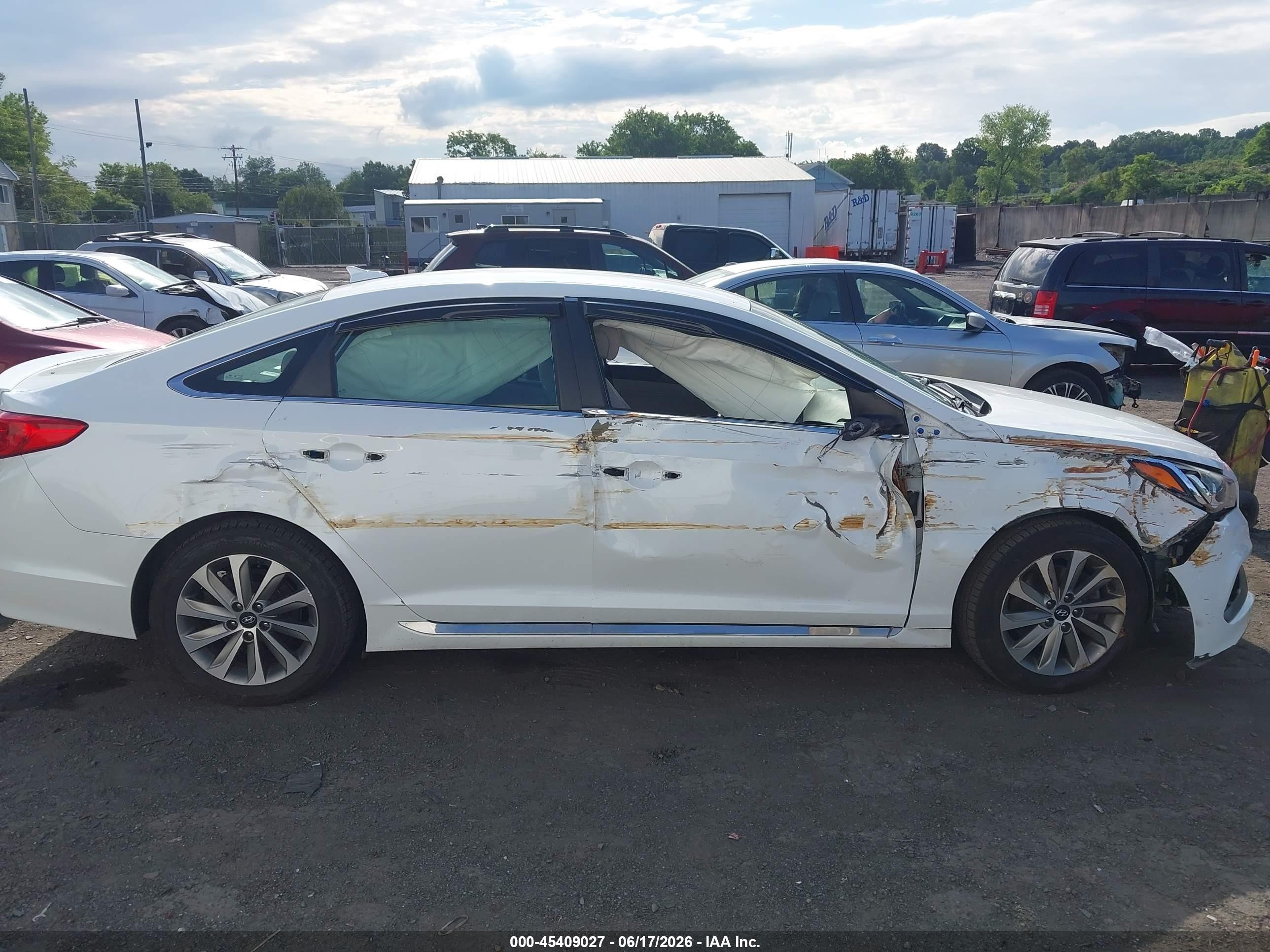 2015 Hyundai Sonata Sport White vin: 5NPE34AF6FH078396