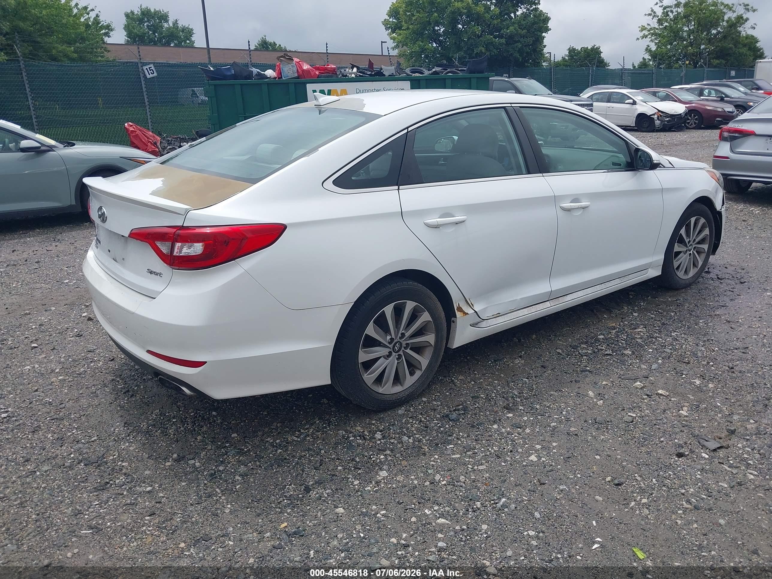 2015 Hyundai Sonata Sport Белый vin: 5NPE34AF6FH089611