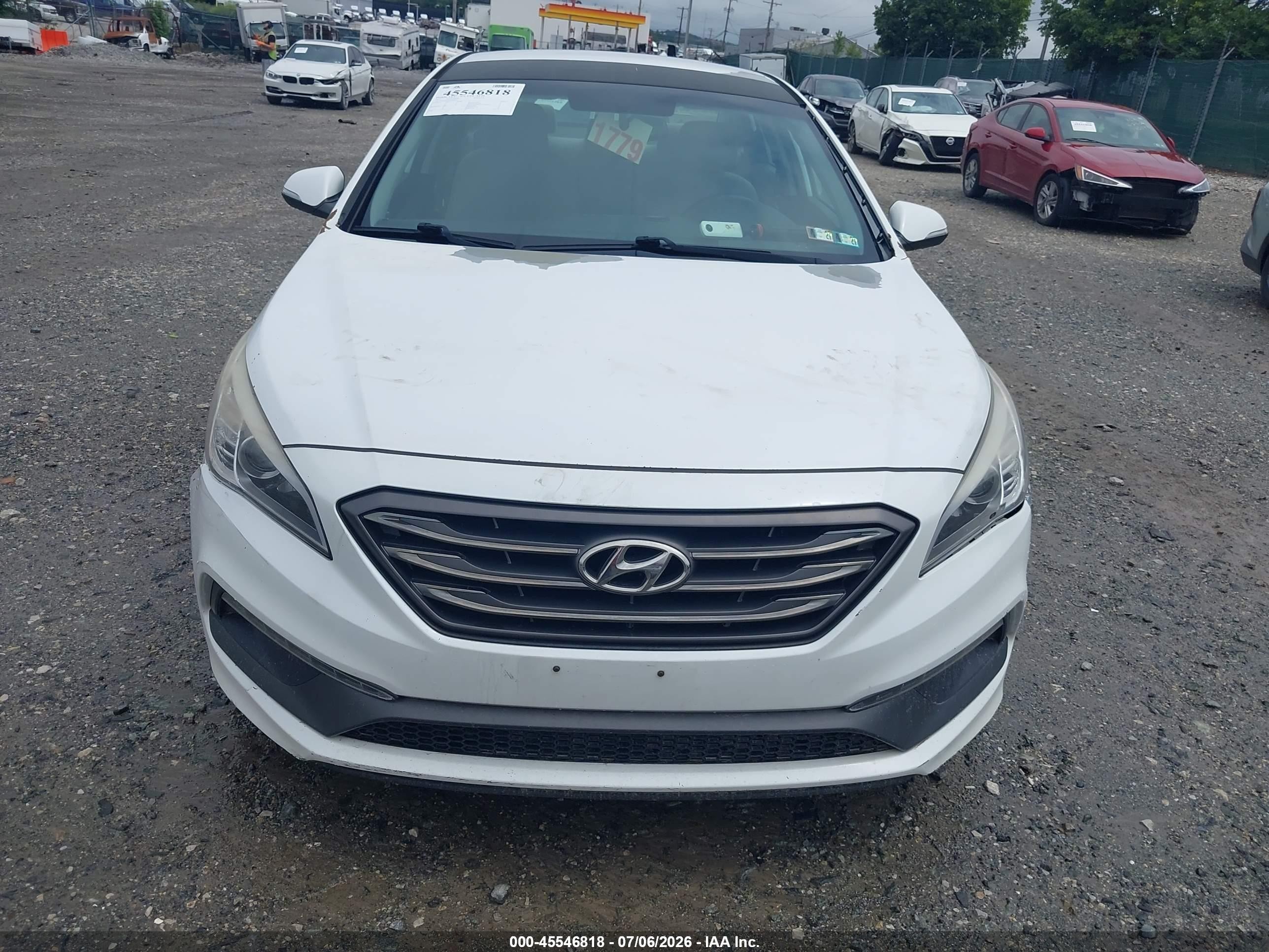 2015 Hyundai Sonata Sport Белый vin: 5NPE34AF6FH089611
