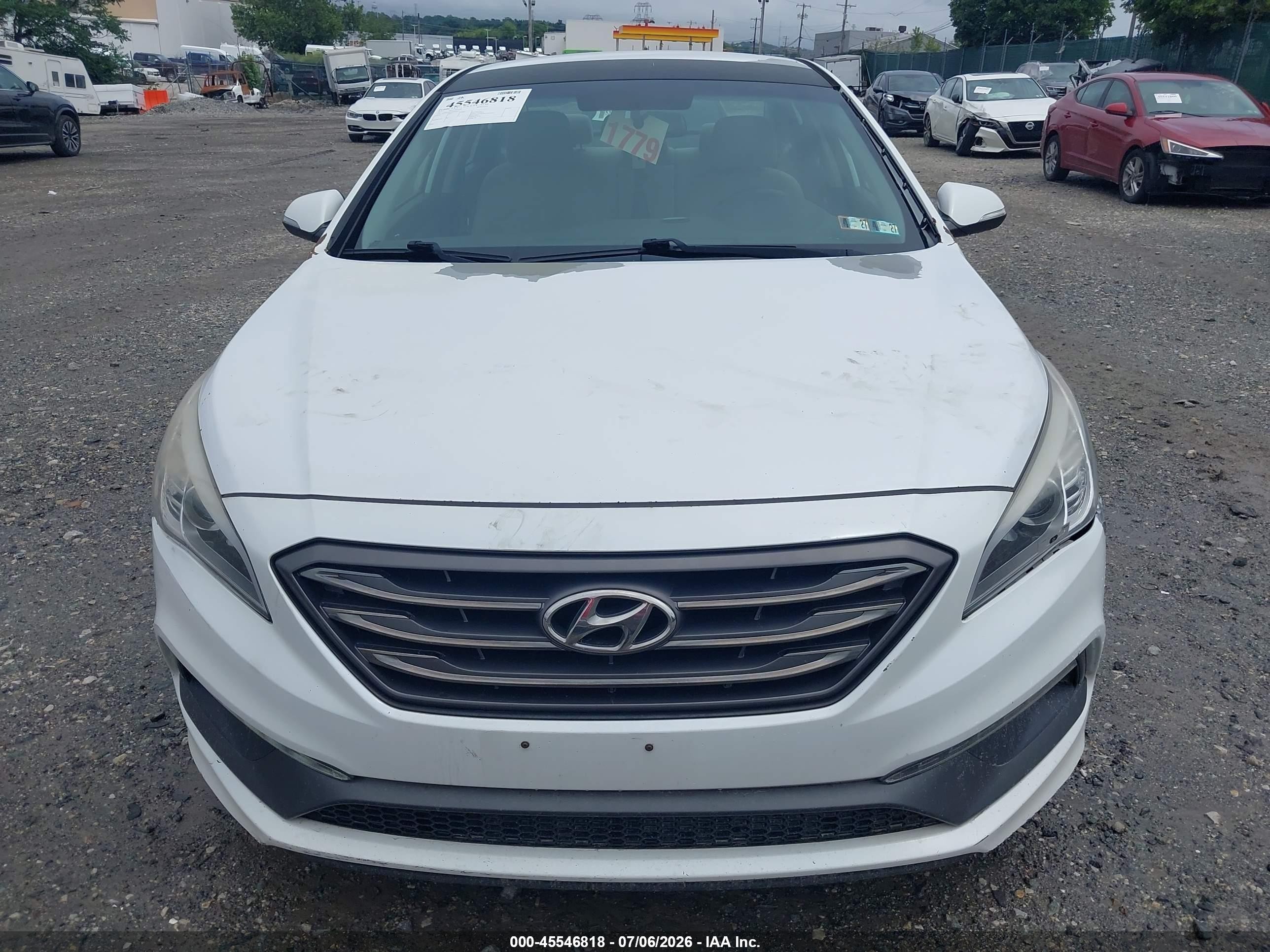 2015 Hyundai Sonata Sport Белый vin: 5NPE34AF6FH089611