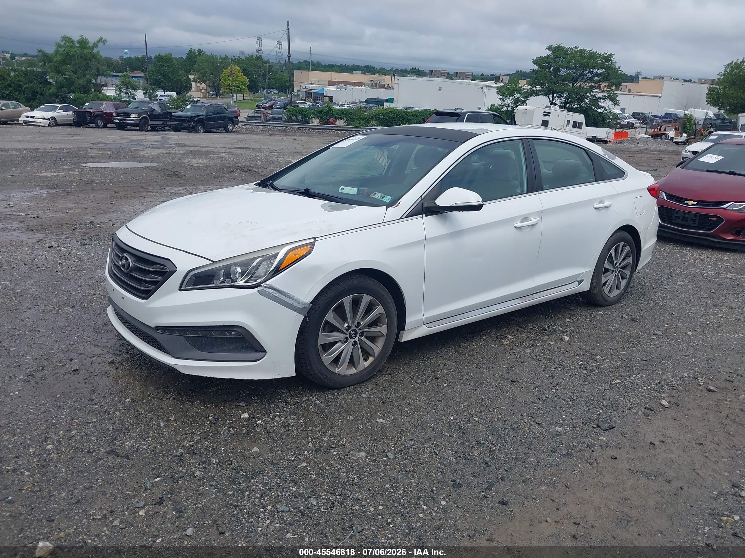 2015 Hyundai Sonata Sport Белый vin: 5NPE34AF6FH089611