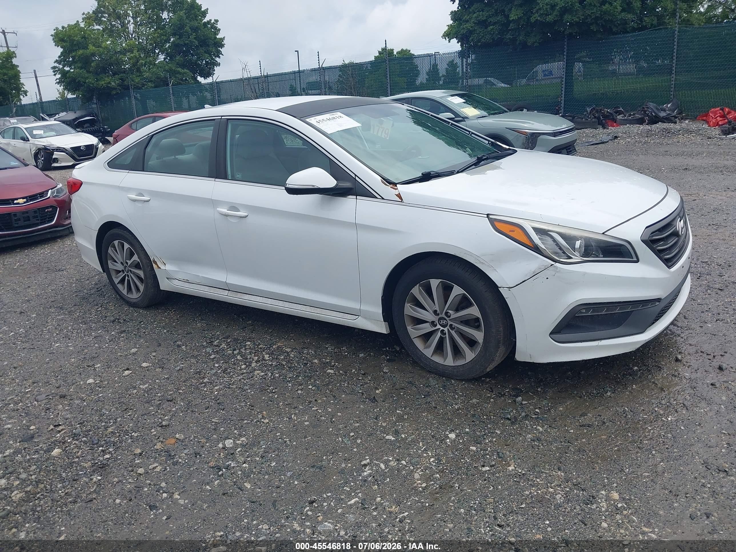 2015 Hyundai Sonata Sport Белый vin: 5NPE34AF6FH089611