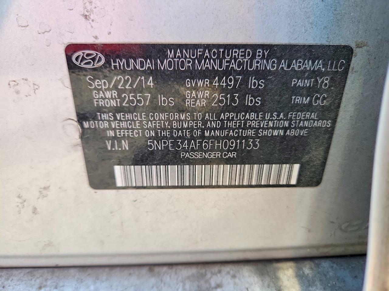 2015 Hyundai Sonata Sport Silver vin: 5NPE34AF6FH091133