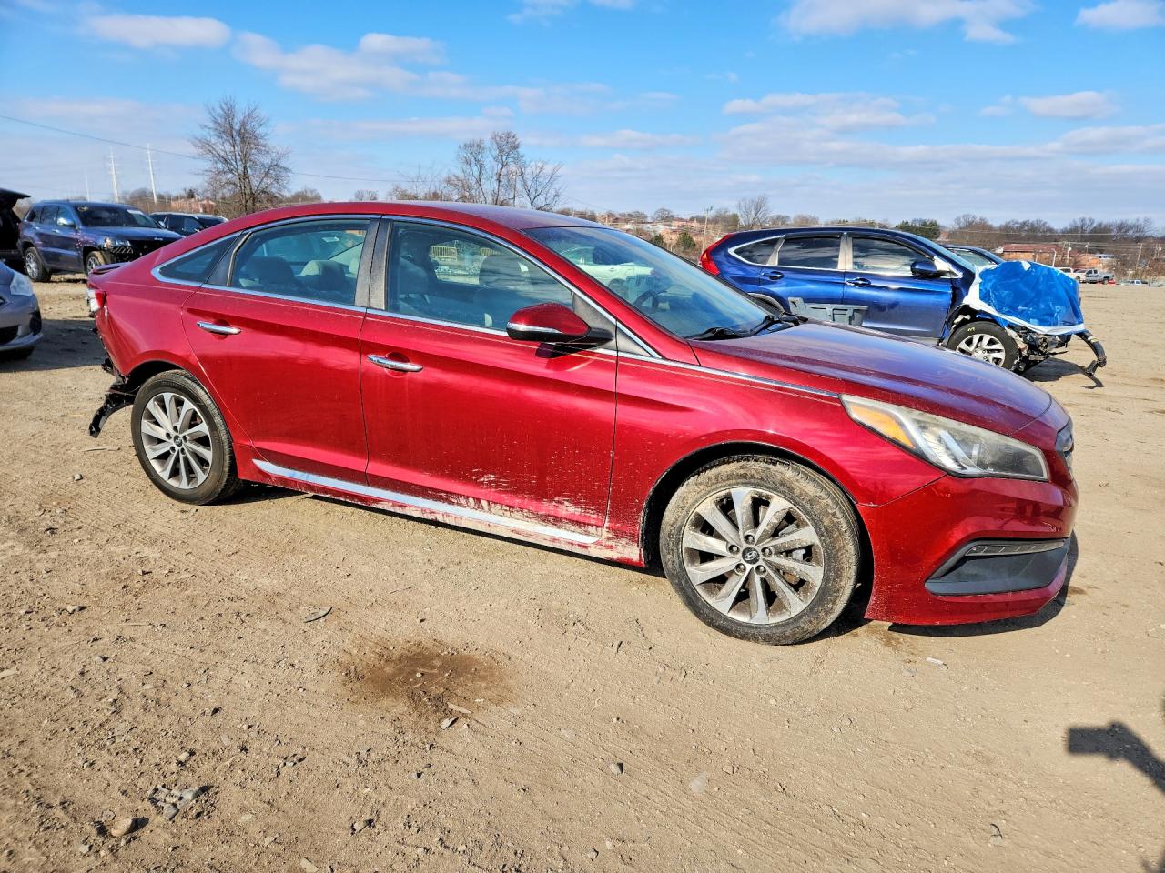 2015 Hyundai Sonata Sport Red vin: 5NPE34AF6FH094243