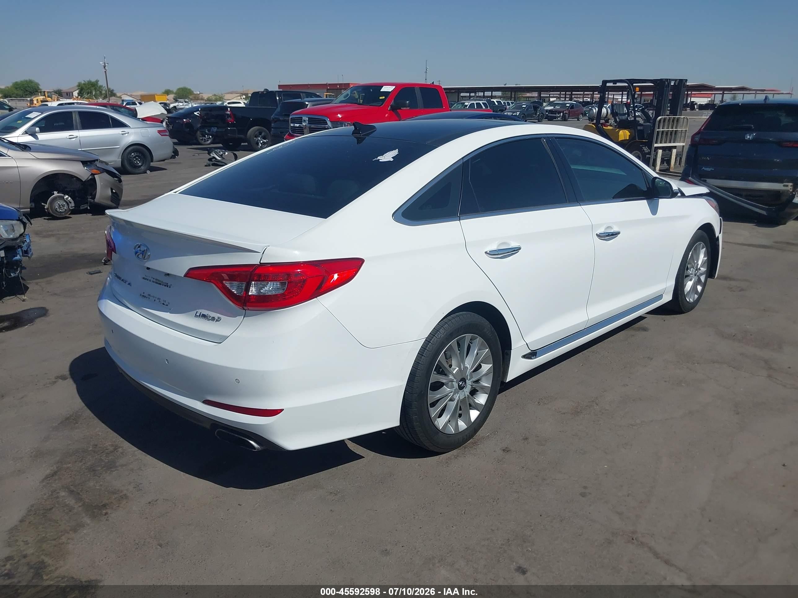 2015 Hyundai Sonata Limited White vin: 5NPE34AF6FH117469