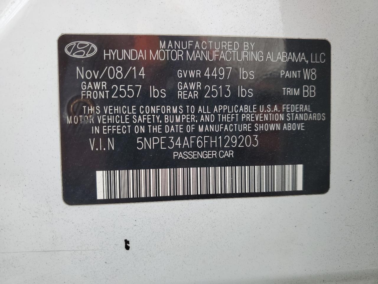 2015 Hyundai Sonata Limited White vin: 5NPE34AF6FH129203