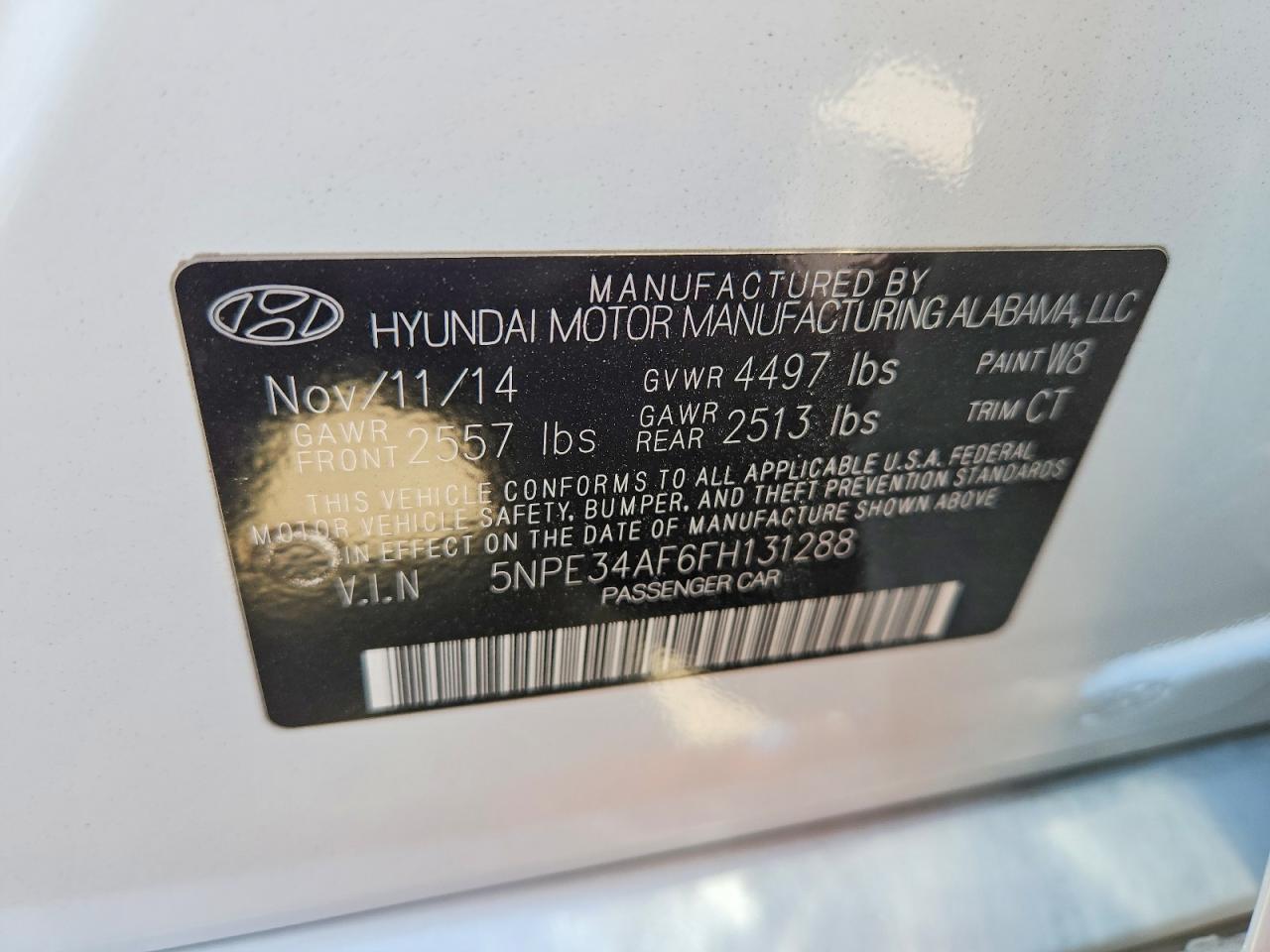 2015 Hyundai Sonata Sport White vin: 5NPE34AF6FH131288