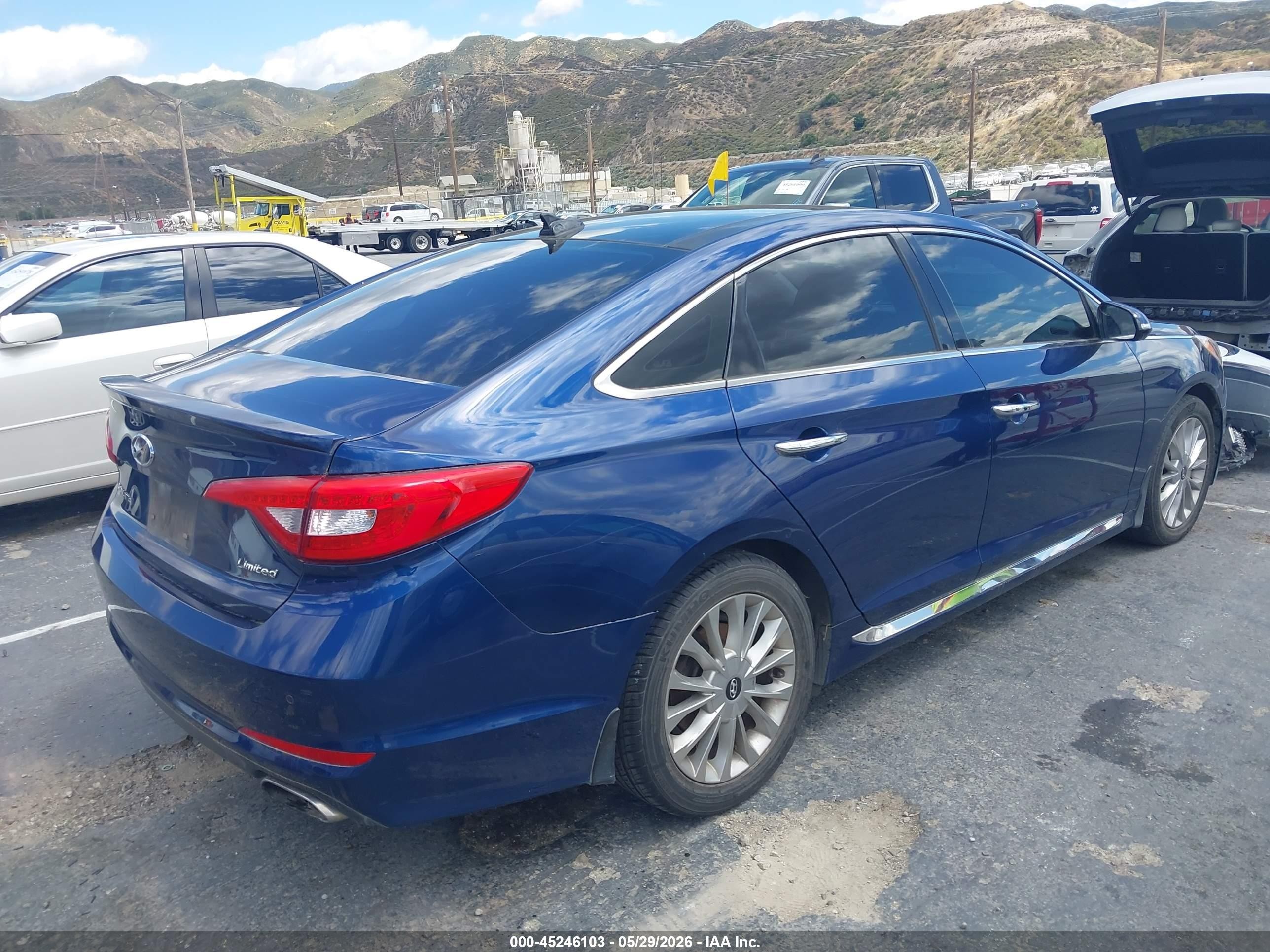 2015 Hyundai Sonata Limited Blue vin: 5NPE34AF6FH166302
