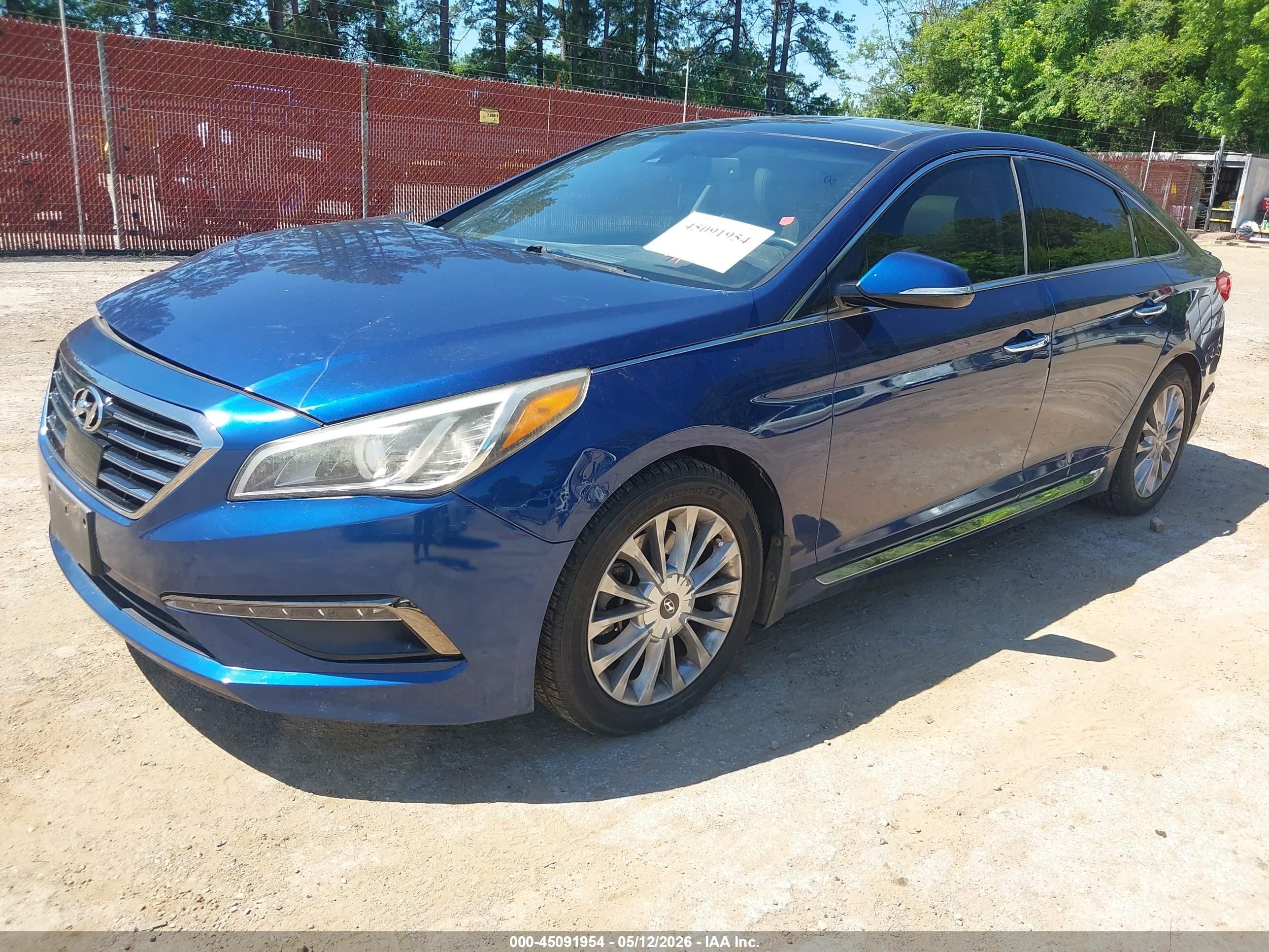 2015 Hyundai Sonata Limited Blue vin: 5NPE34AF6FH177431