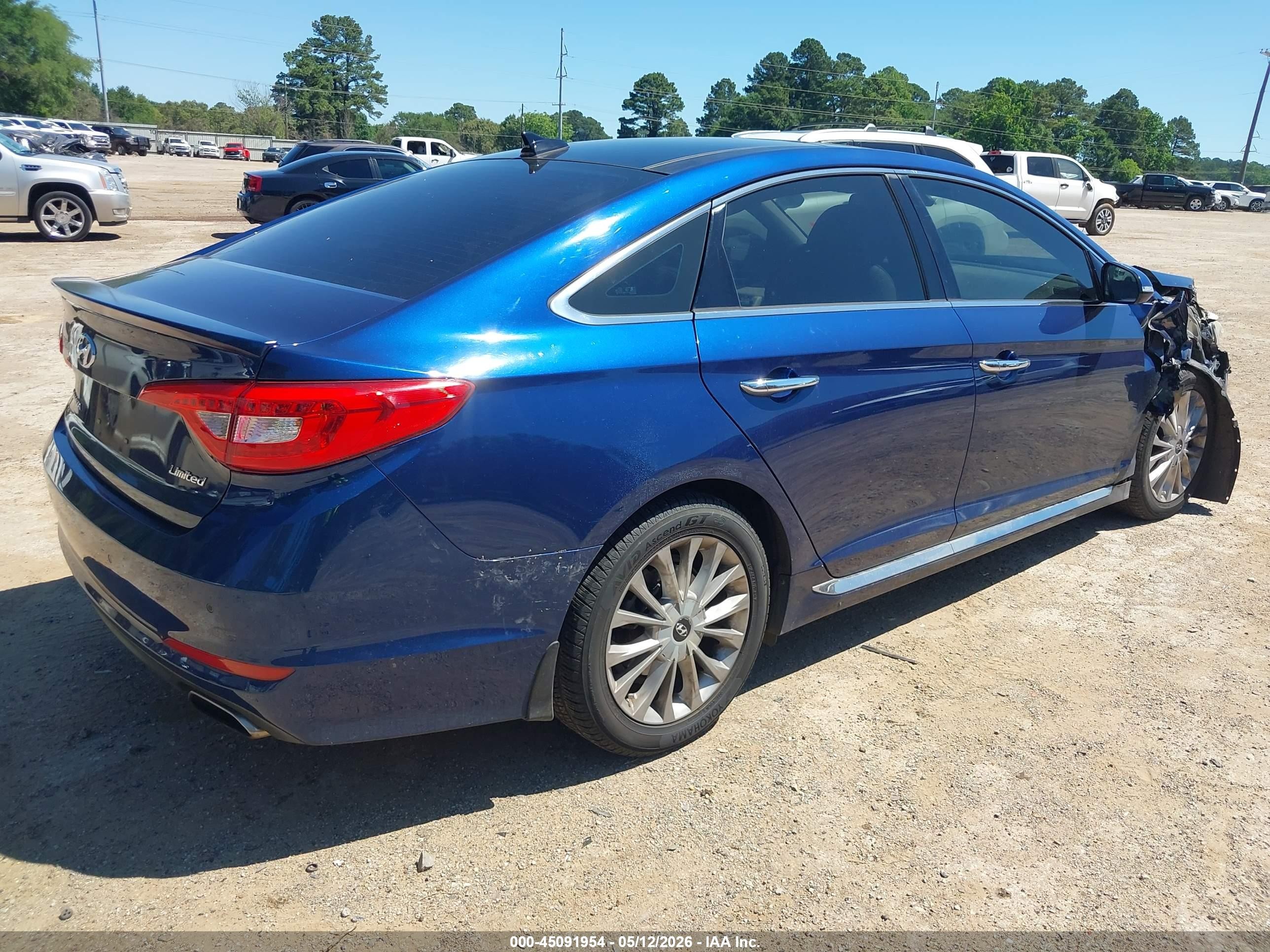 2015 Hyundai Sonata Limited Blue vin: 5NPE34AF6FH177431