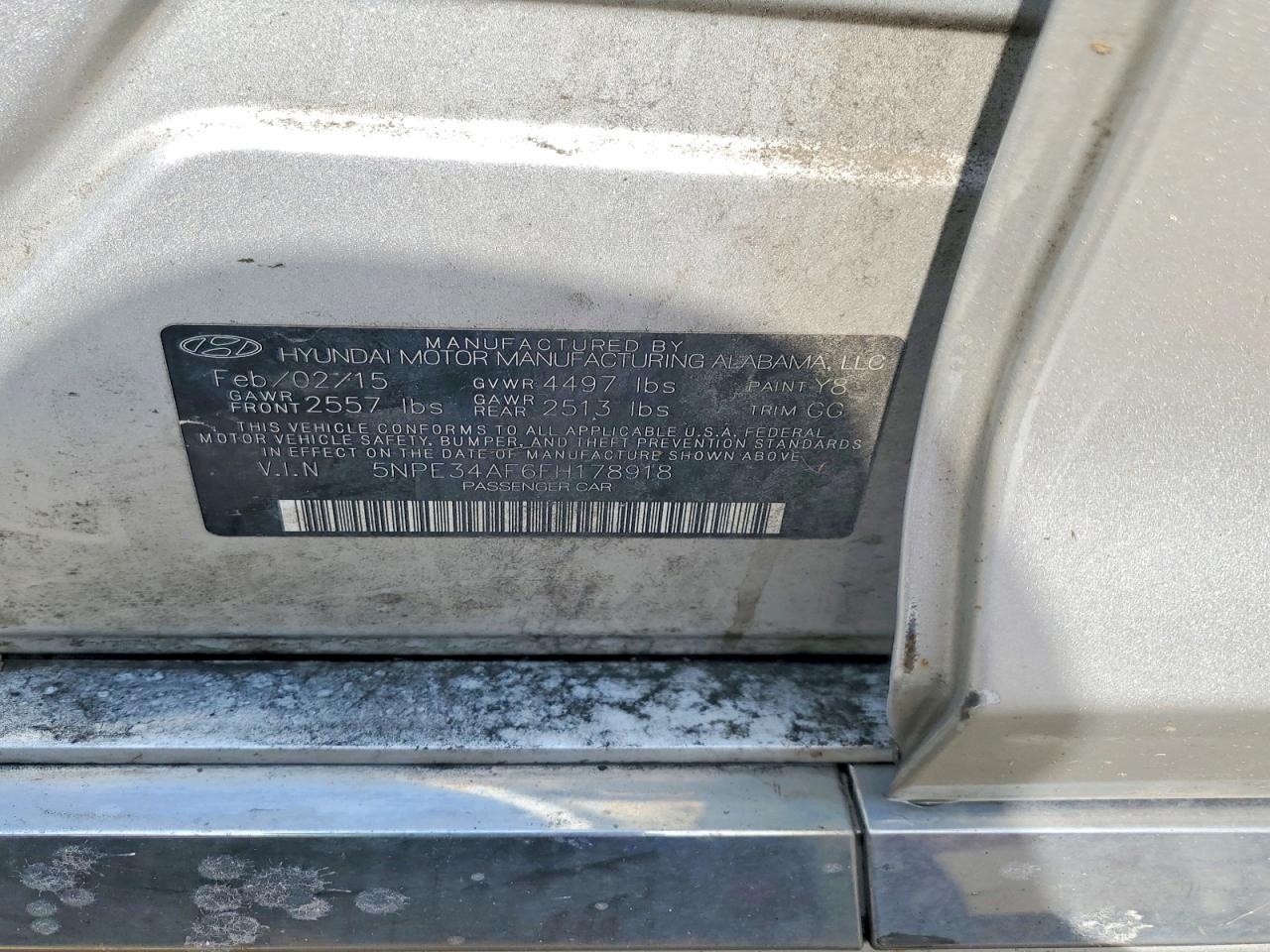 2015 Hyundai Sonata Sport Silver vin: 5NPE34AF6FH178918