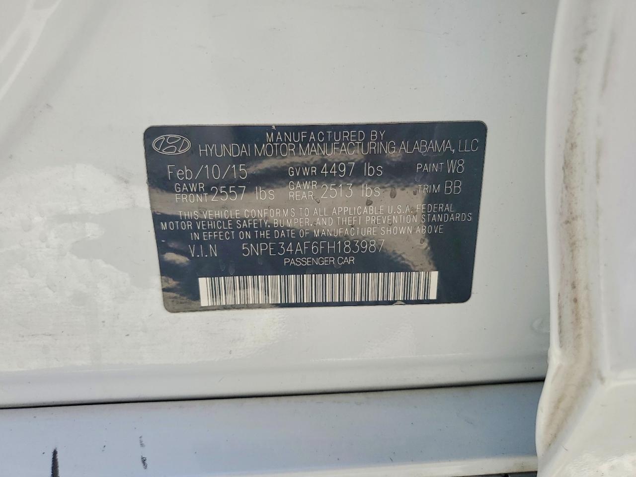 2015 Hyundai Sonata Limited Белый vin: 5NPE34AF6FH183987