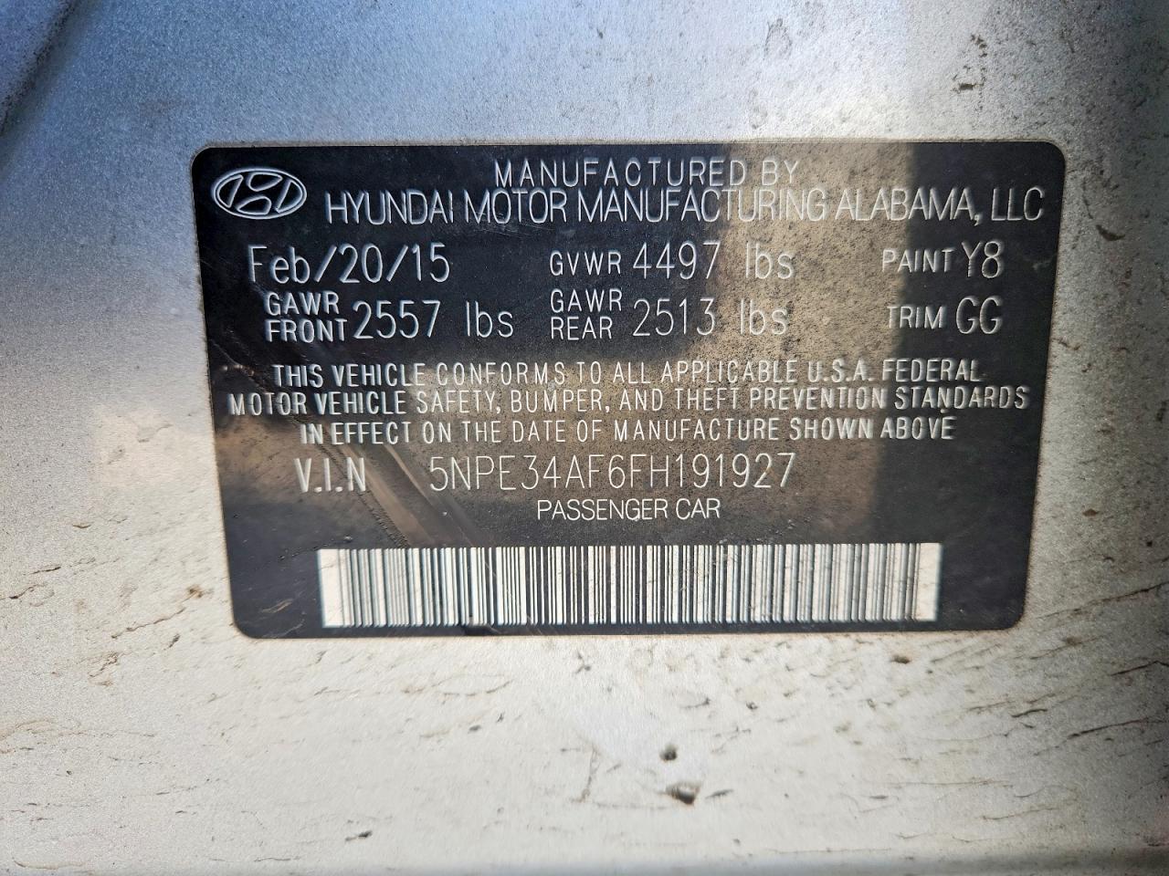 2015 Hyundai Sonata Sport Серебряный vin: 5NPE34AF6FH191927