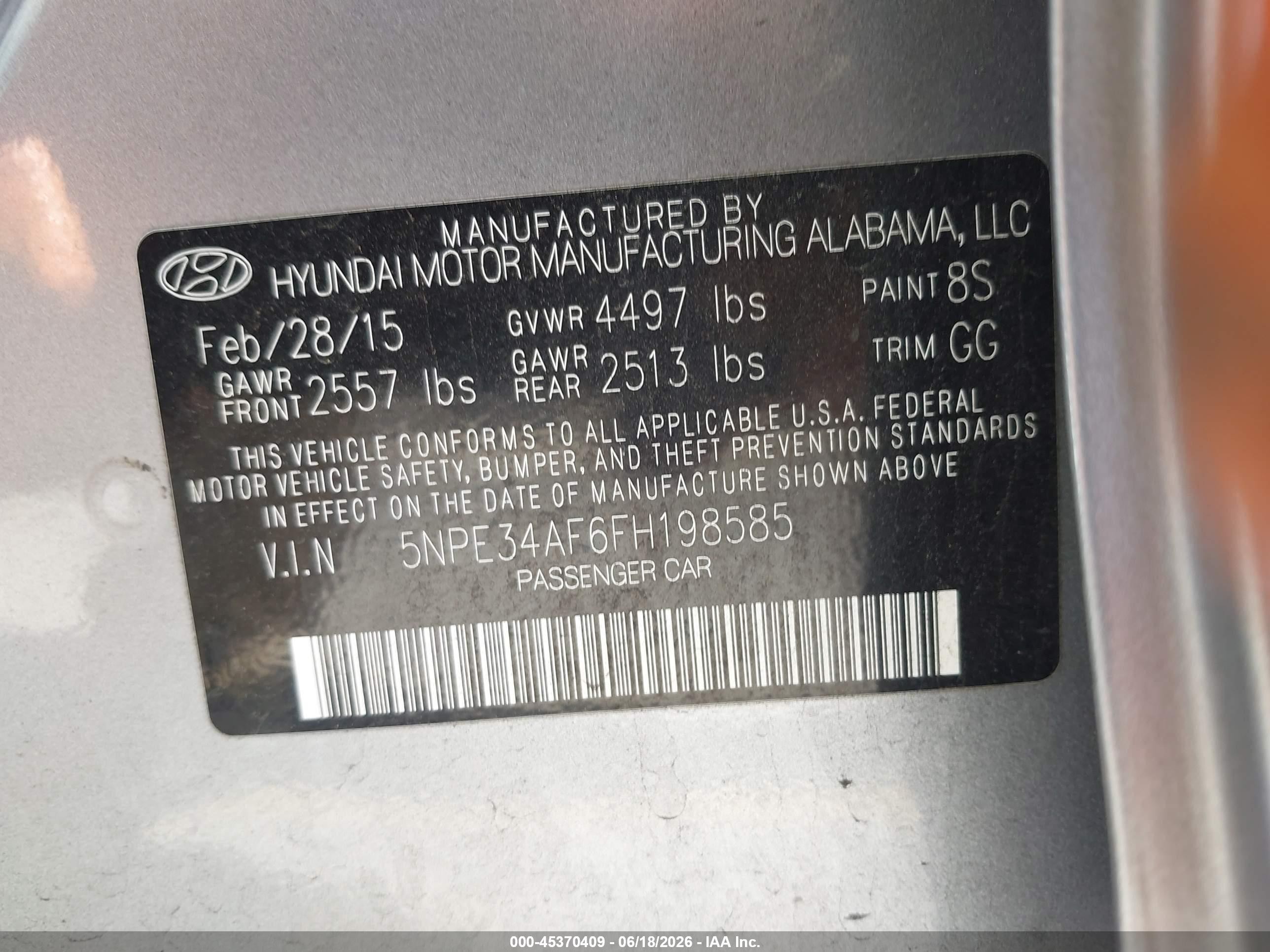 2015 Hyundai Sonata Limited Silver vin: 5NPE34AF6FH198585