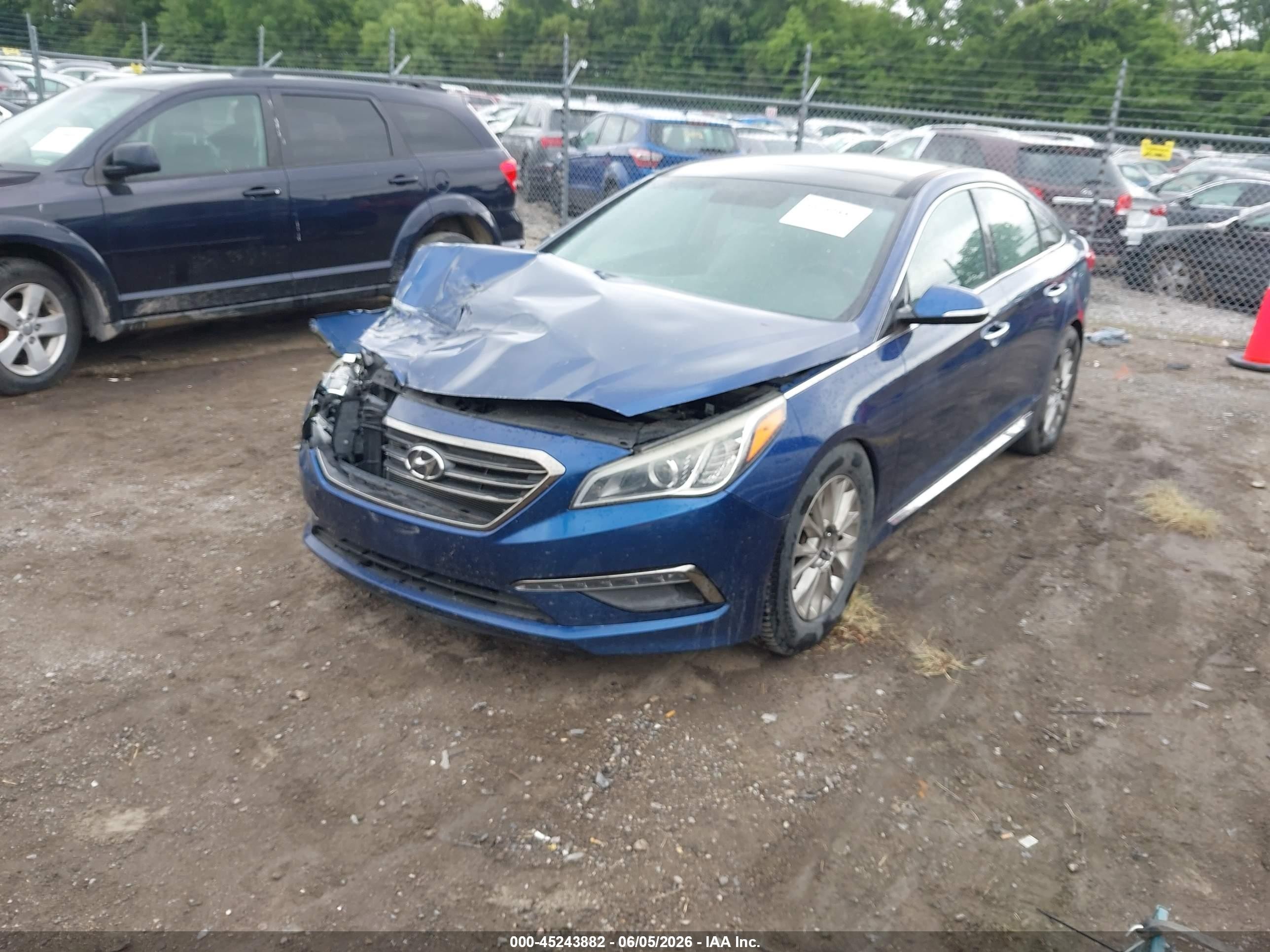 2015 Hyundai Sonata Limited Blue vin: 5NPE34AF6FH200724
