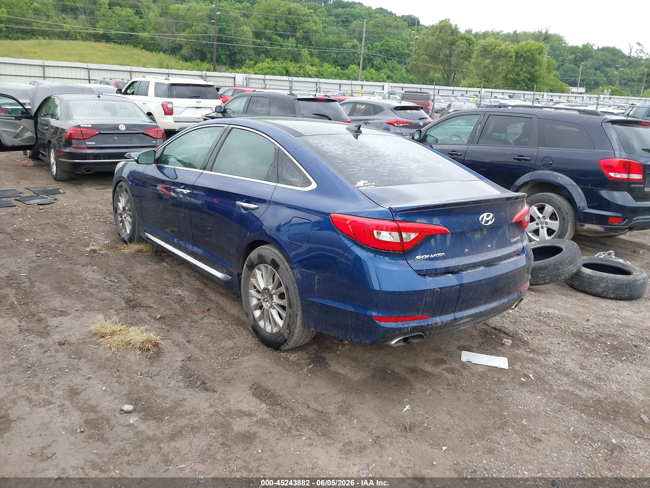 2015 Hyundai Sonata Limited Blue vin: 5NPE34AF6FH200724